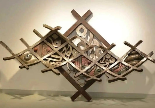 Bronze Sculpture — Horses & Arabic Calligraphy | Original Signed Artwork | Ahmed Allawi
