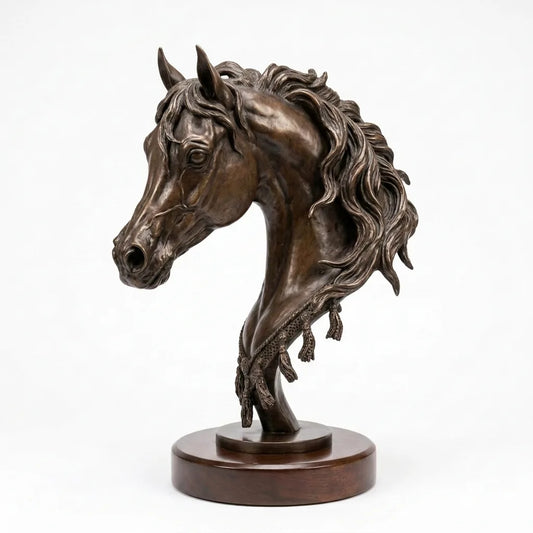 Dancing Horse Portrait — Small Bronze Sculpture | Ahmed Allawi