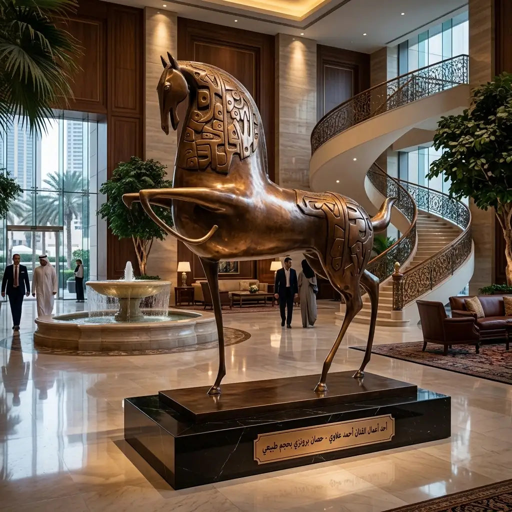 رؤية فنية 2: أحصنة زجاج معشّق ملوّن في صالة معرض | Vision 2: Stained-Glass Horses in a Gallery