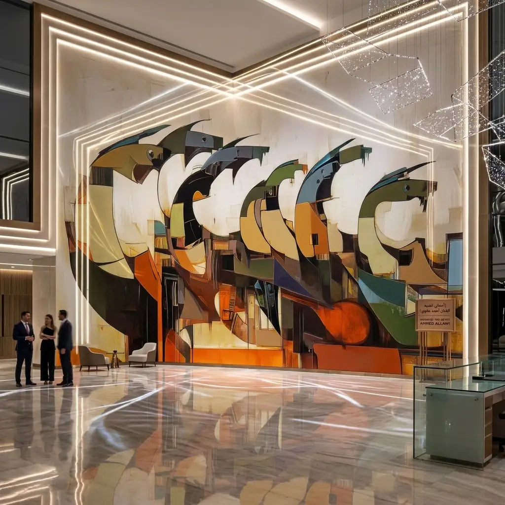 رؤية فنية 2: أحصنة زجاج معشّق ملوّن في صالة معرض | Vision 2: Stained-Glass Horses in a Gallery