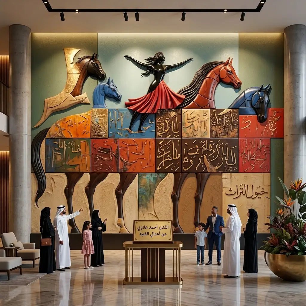 Acrylic Paintings — Dancing Figures & Arabic Calligraphymy art AllawiJust Art Gallery