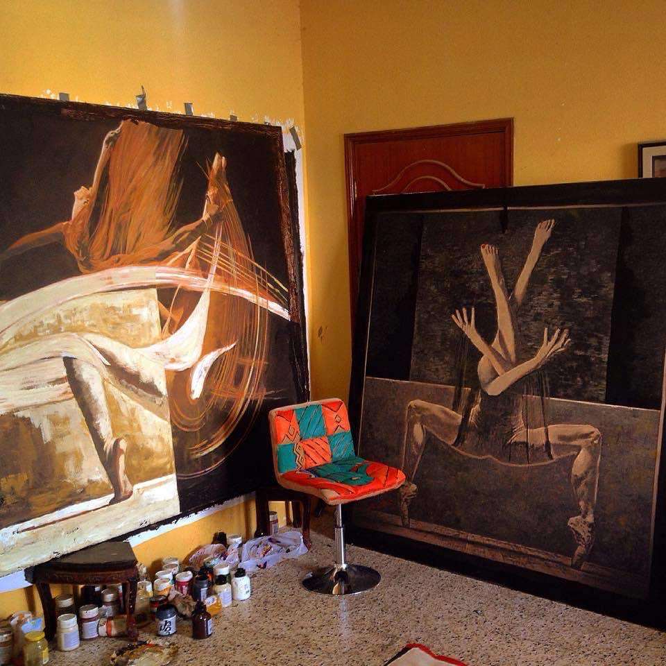 Acrylic Paintings — Dancing Figures & Arabic Calligraphymy art AllawiJust Art Gallery