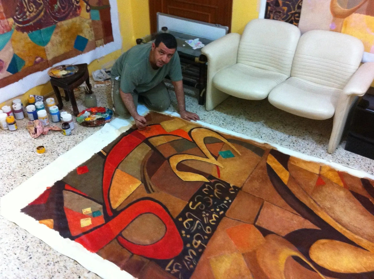Acrylic Paintings — Dancing Figures & Arabic Calligraphymy art AllawiJust Art Gallery