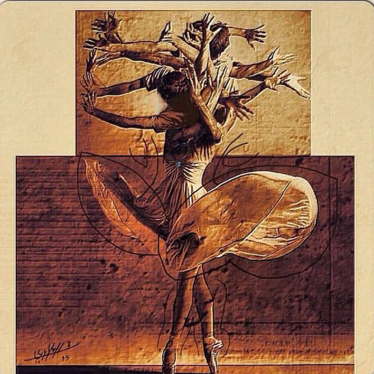 Acrylic Paintings — Dancing Figures & Arabic Calligraphymy art AllawiJust Art Gallery