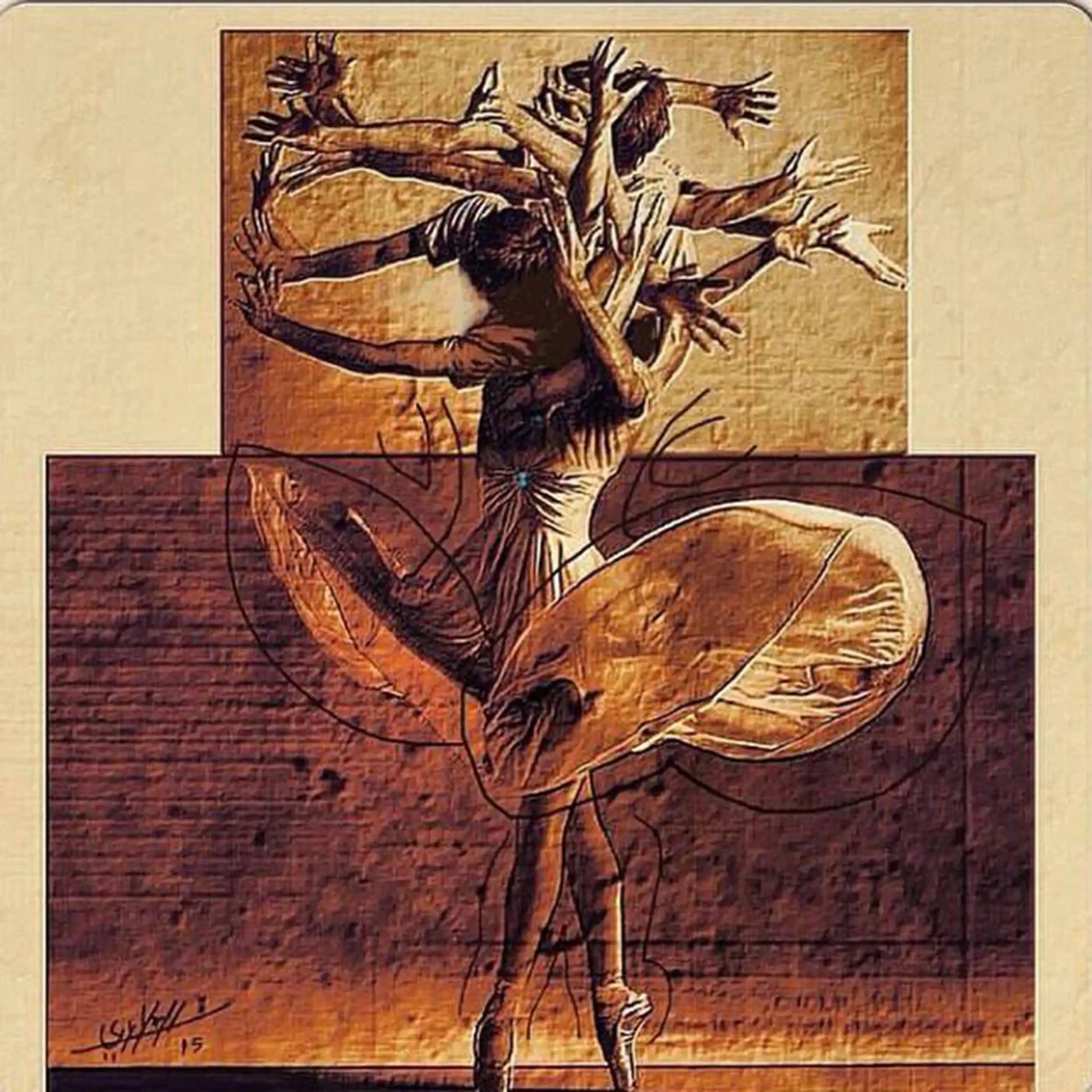 Acrylic Paintings — Dancing Figures & Arabic Calligraphymy art AllawiJust Art Gallery