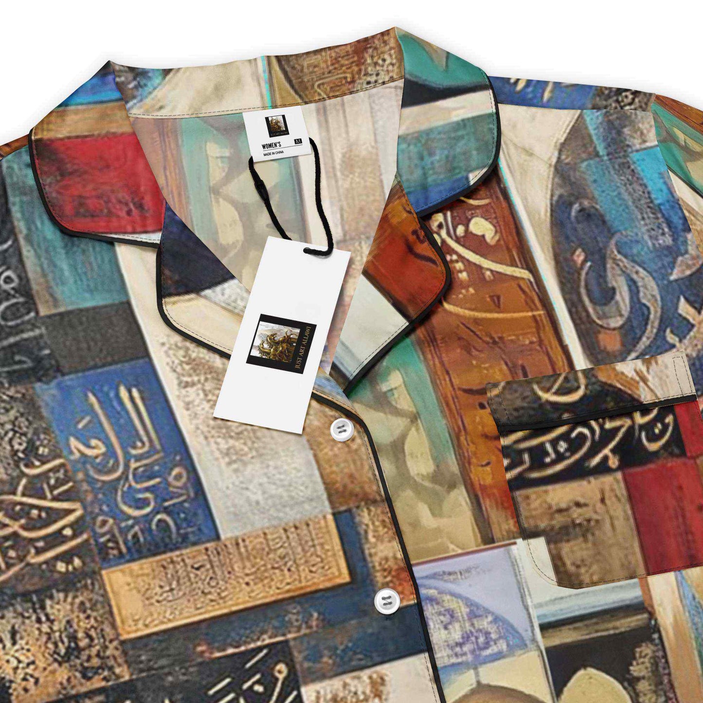Arabic Art Pajama Top — Women's Long Sleeve | Luxury Wearable Artmy art Allawimy art Allawi