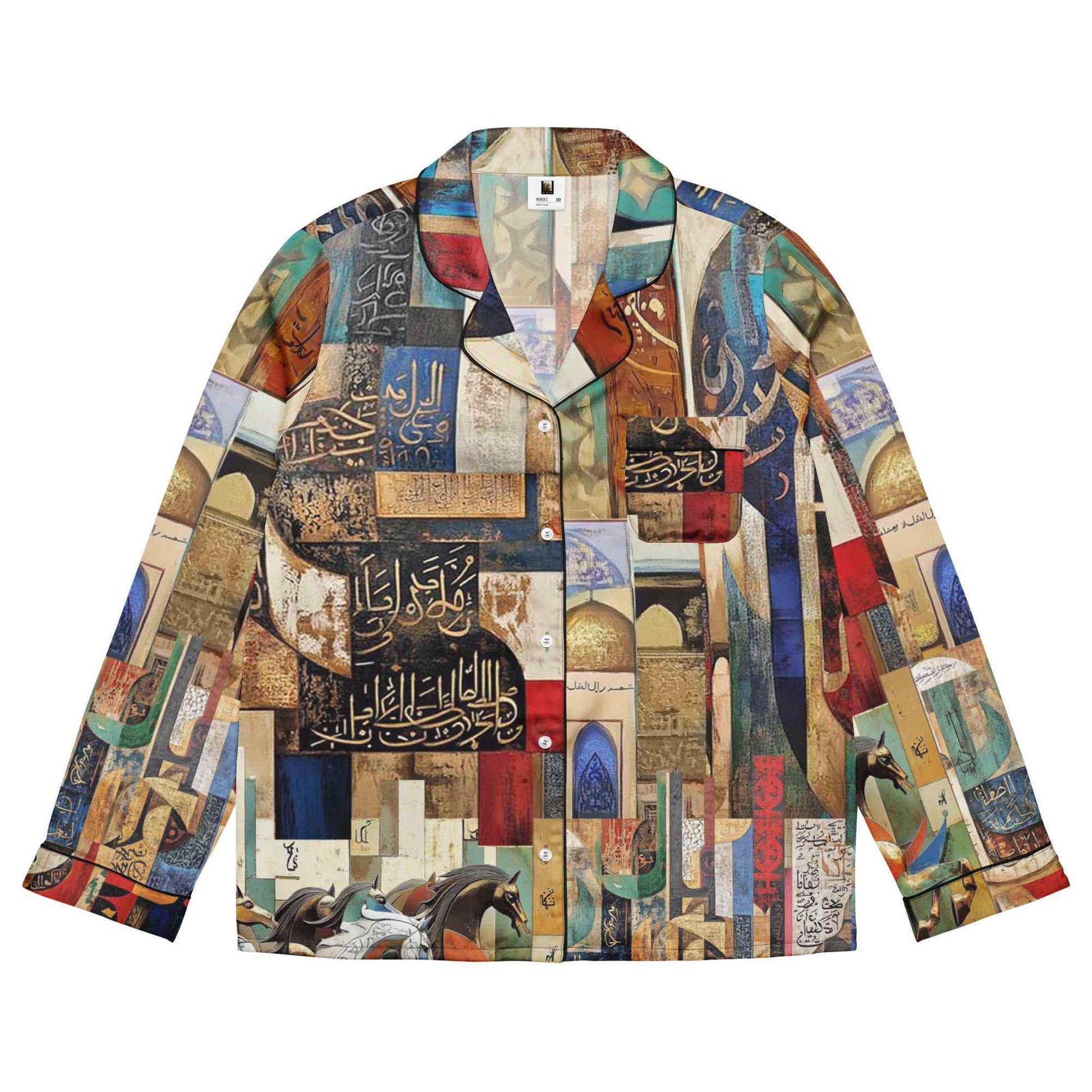 Arabic Art Pajama Top — Women's Long Sleeve | Luxury Wearable Artmy art Allawimy art Allawi