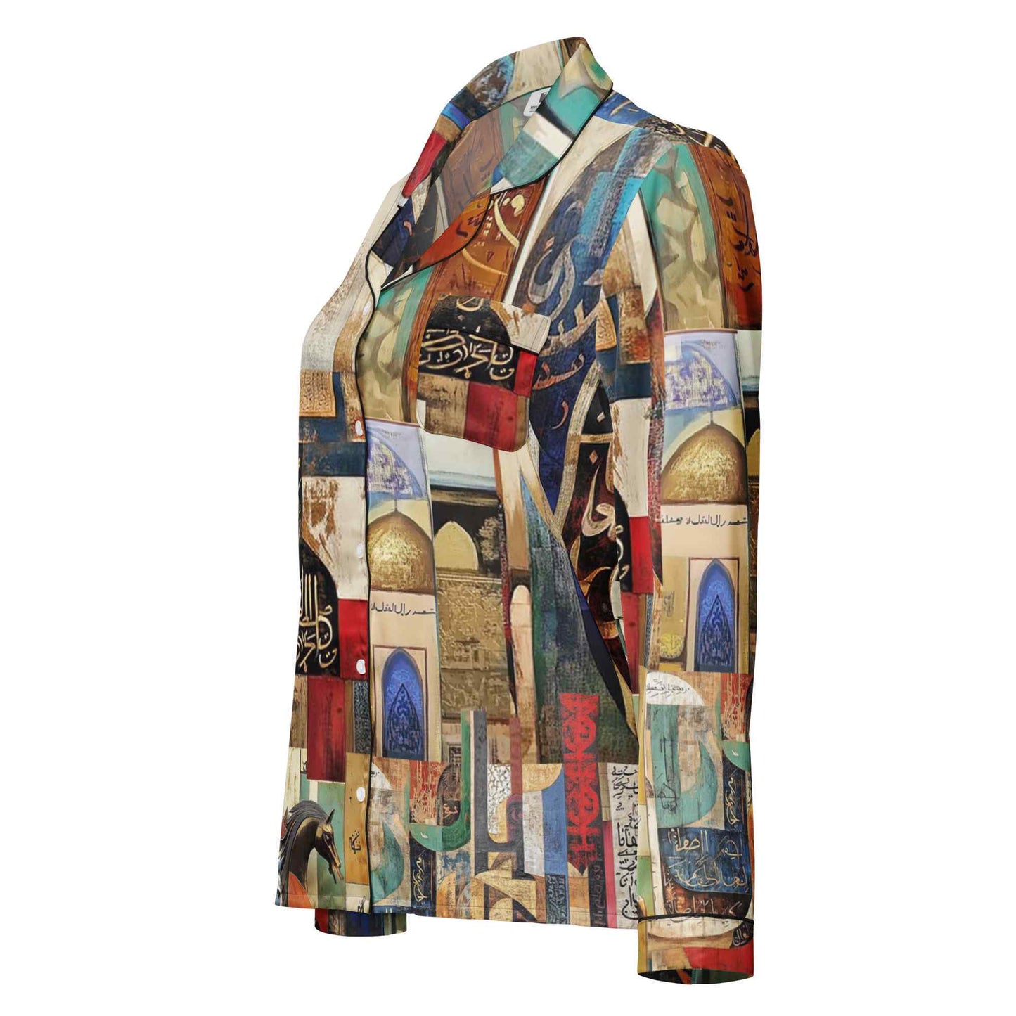 Arabic Art Pajama Top — Women's Long Sleeve | Luxury Wearable Artmy art Allawimy art Allawi
