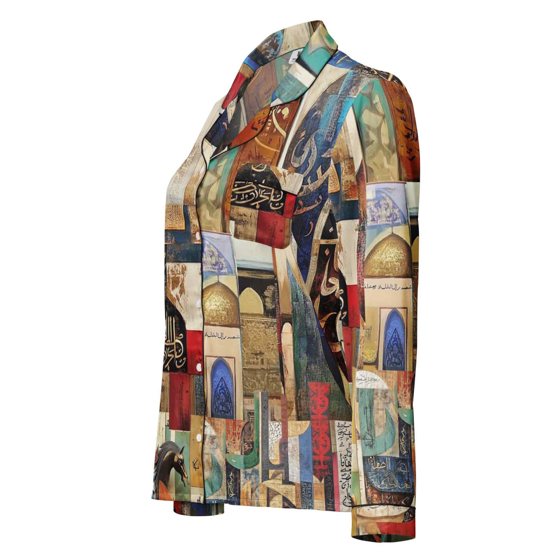 Arabic Art Pajama Top — Women's Long Sleeve | Luxury Wearable Artmy art Allawimy art Allawi