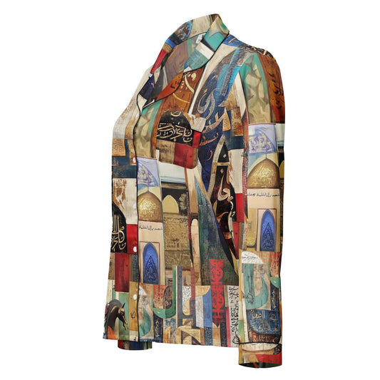 Arabic Art Pajama Top — Women's Long Sleeve | Luxury Wearable Artmy art Allawimy art Allawi