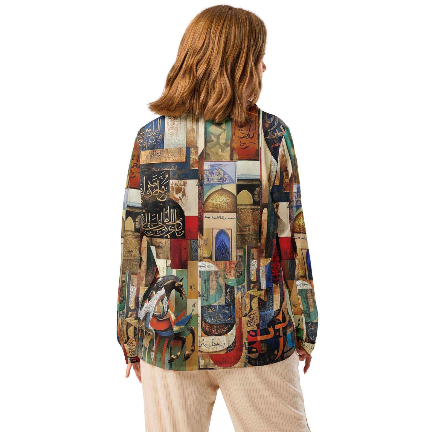 Arabic Art Pajama Top — Women's Long Sleeve | Luxury Wearable Artmy art Allawimy art Allawi