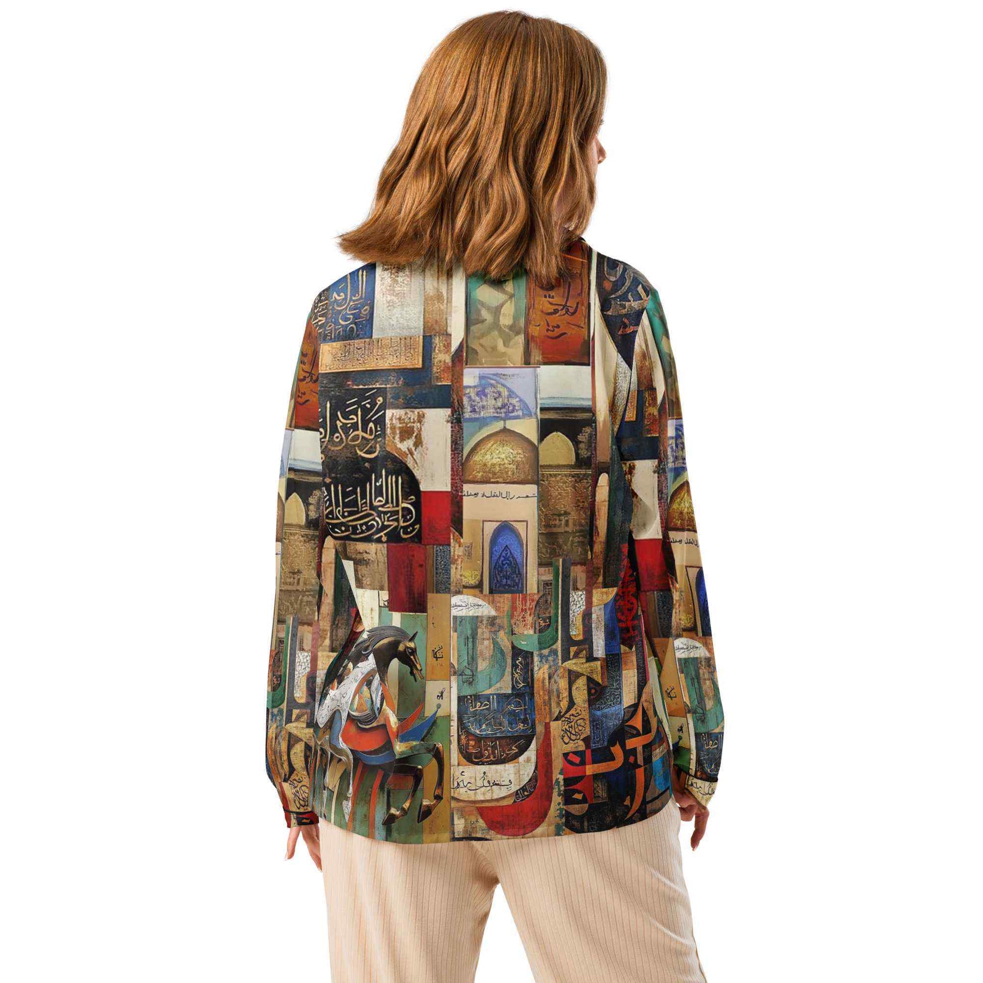 Arabic Art Pajama Top — Women's Long Sleeve | Luxury Wearable Artmy art Allawimy art Allawi