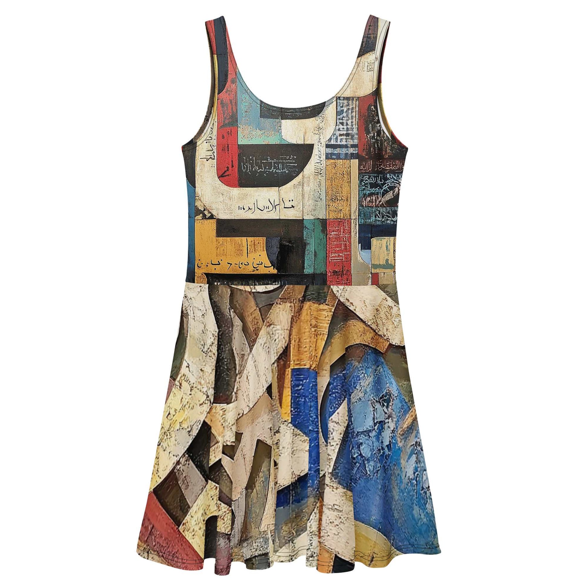 Arabic Art Skater Dress — Wearable Art by Ahmed Allawi | Unique Fashionmy art Allawimy art Allawi