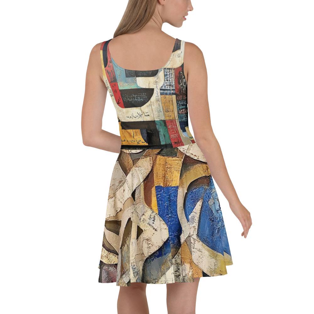 Arabic Art Skater Dress — Wearable Art by Ahmed Allawi | Unique Fashionmy art Allawimy art Allawi
