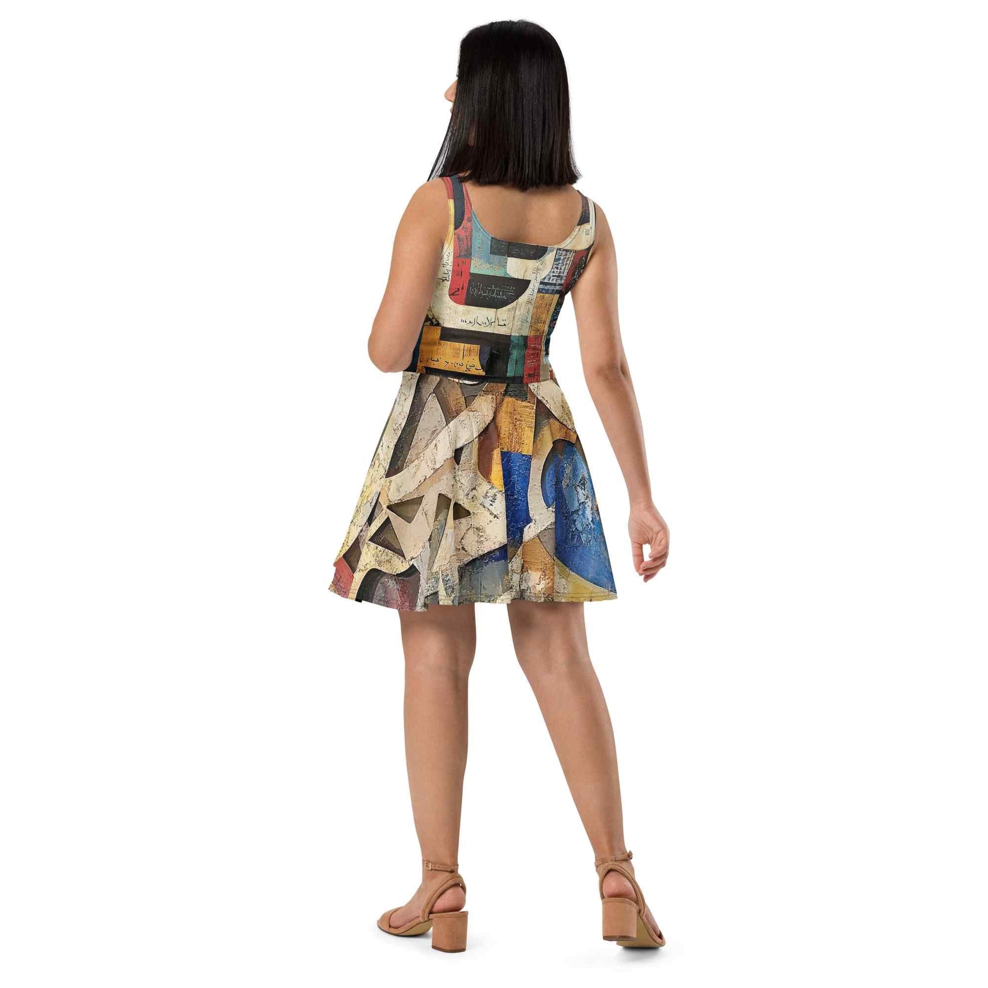 Arabic Art Skater Dress — Wearable Art by Ahmed Allawi | Unique Fashionmy art Allawimy art Allawi