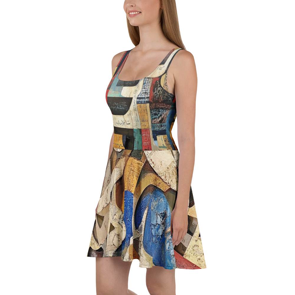 Arabic Art Skater Dress — Wearable Art by Ahmed Allawi | Unique Fashionmy art Allawimy art Allawi