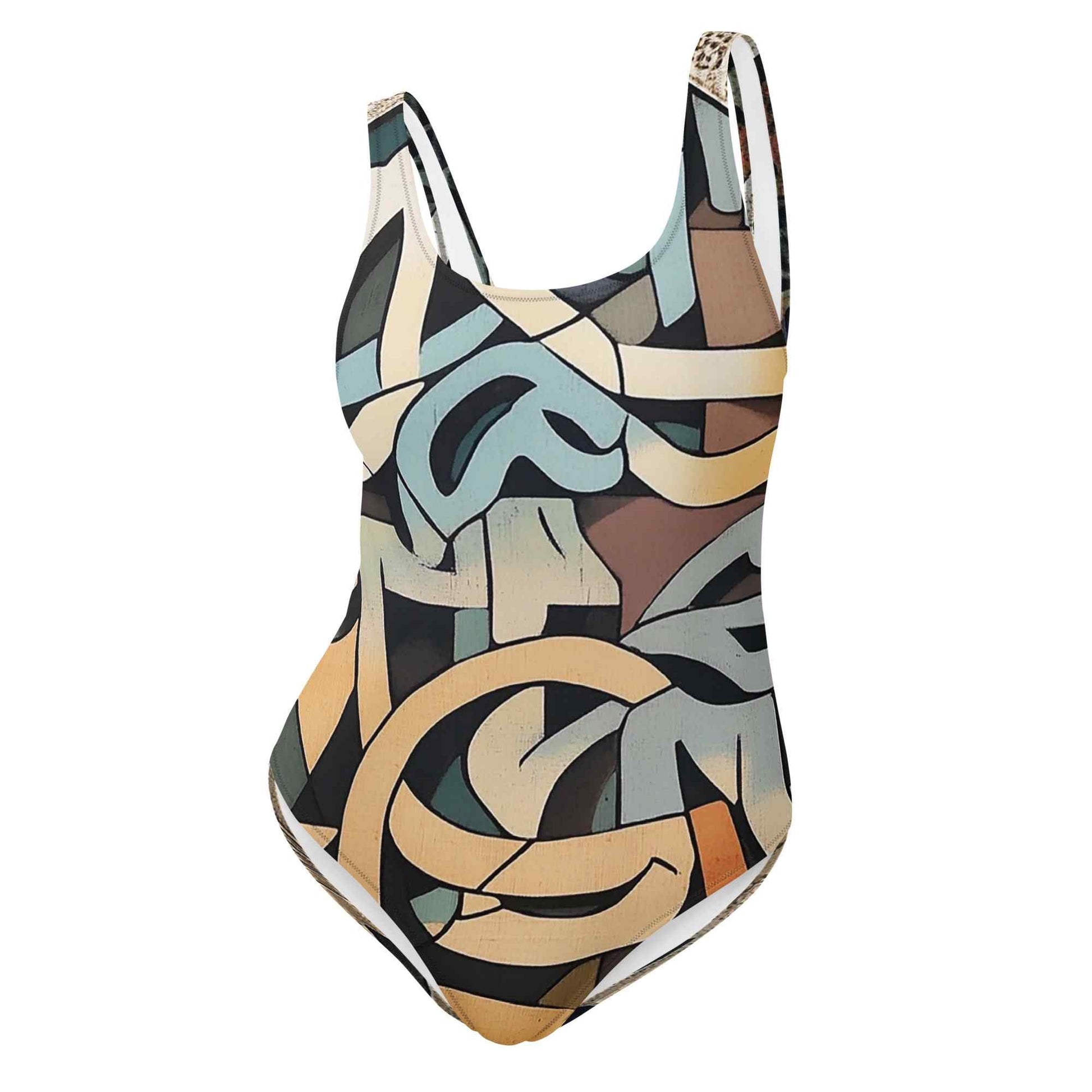 Arabic Calligraphy Swimsuit — Wearable Art by Ahmed Allawi | One-Piecemy art Allawimy art Allawi