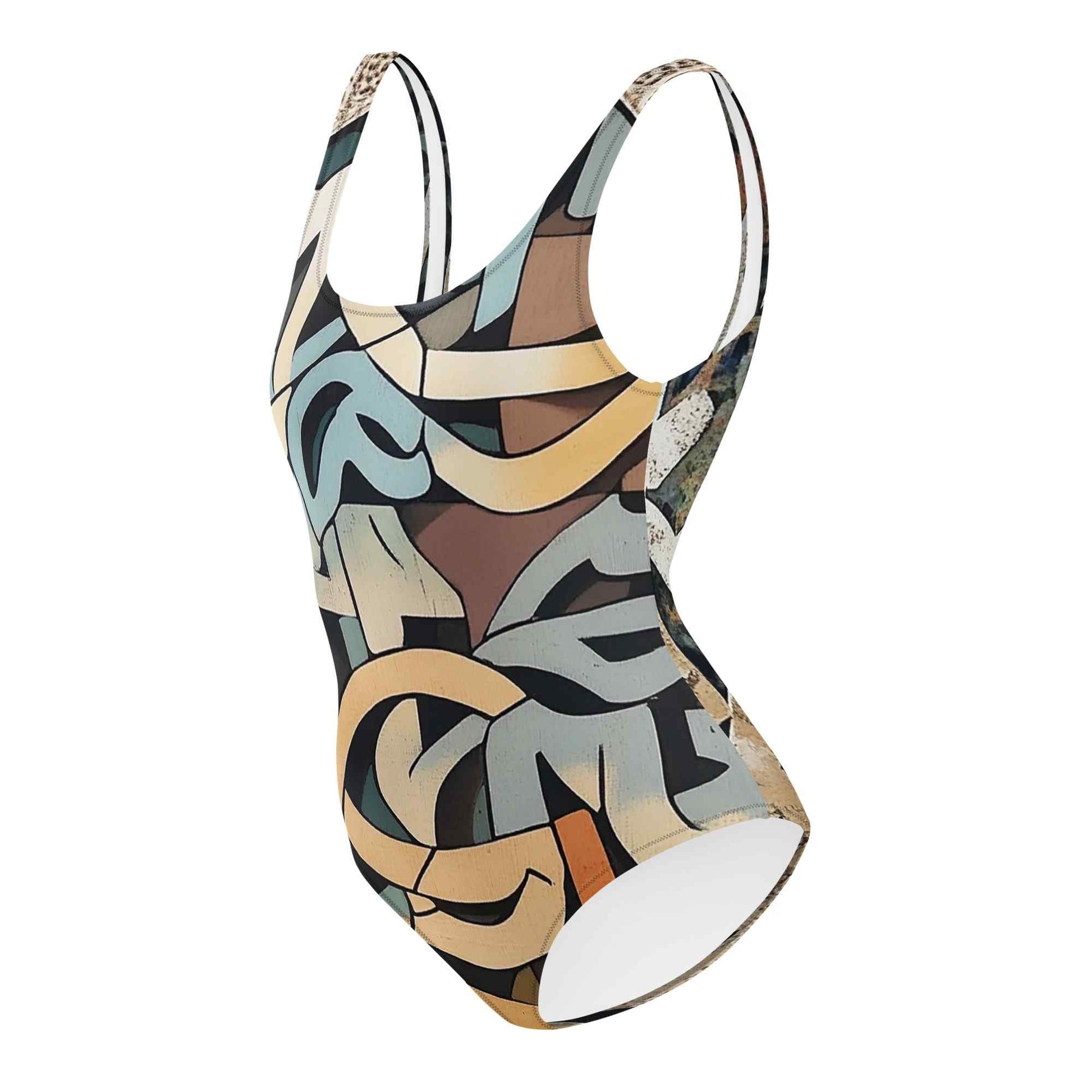 Arabic Calligraphy Swimsuit — Wearable Art by Ahmed Allawi | One-Piecemy art Allawimy art Allawi