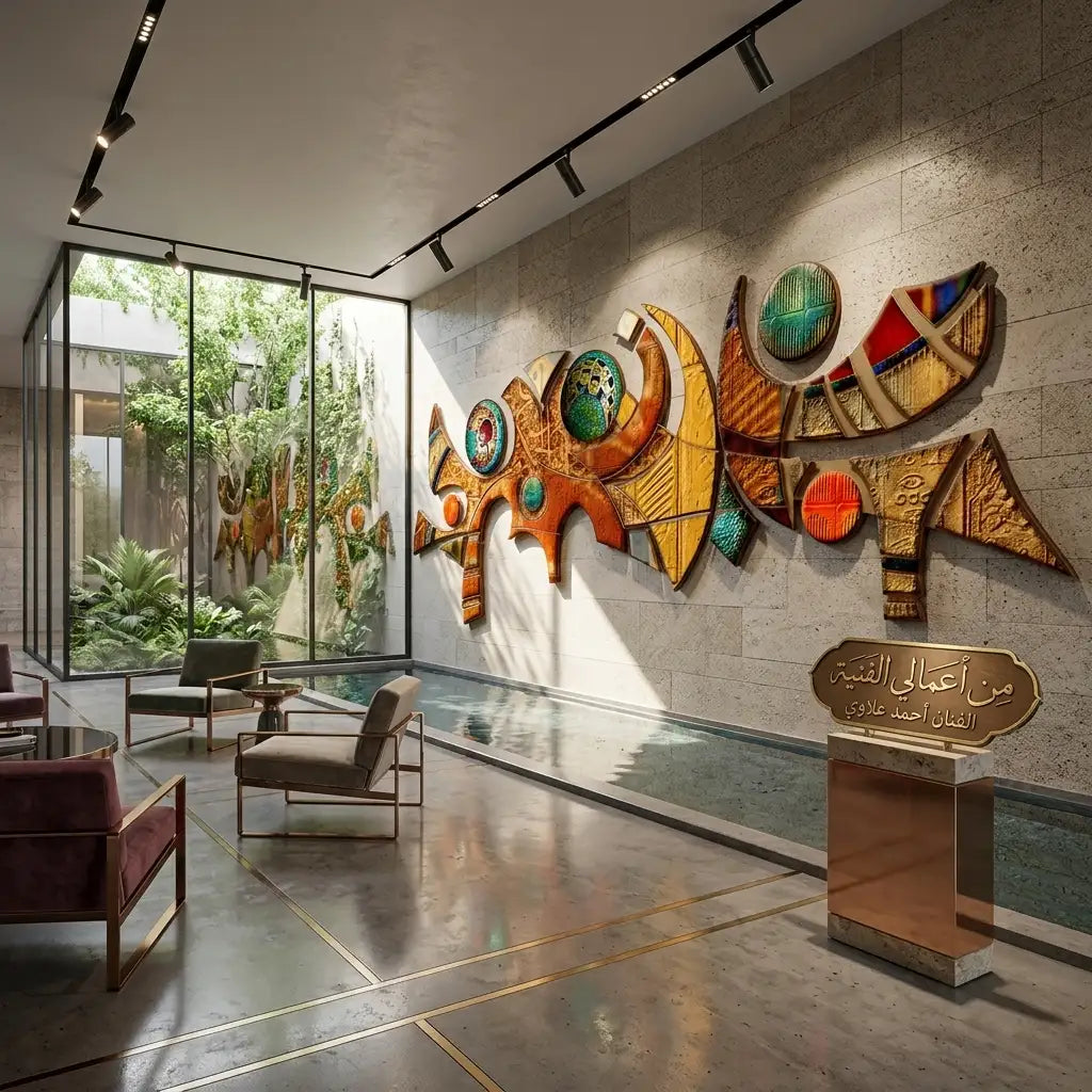 رؤية فنية 2: أحصنة زجاج معشّق ملوّن في صالة معرض | Vision 2: Stained-Glass Horses in a Gallery