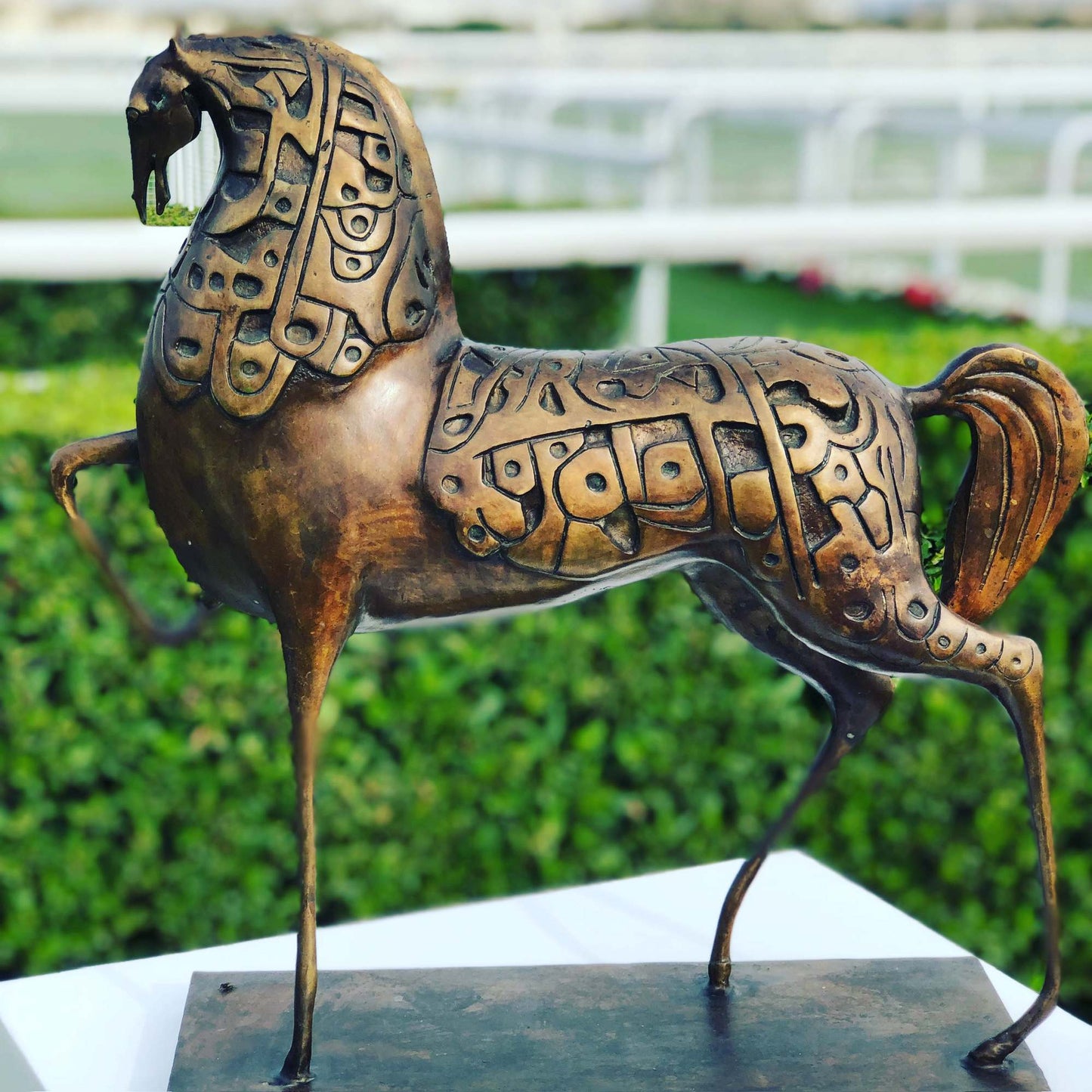 Bronze Horse Sculpture — Arabic Calligraphy Art | Ahmed Allawi | Doha Qatarmy art AllawiAhmed Allawi — Just Art Gallery