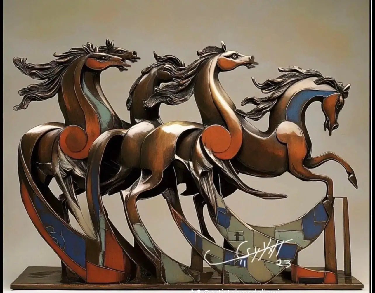 Bronze Horse Sculpture — Arabic Calligraphy Art | Ahmed Allawi | Doha Qatarmy art AllawiAhmed Allawi — Just Art Gallery