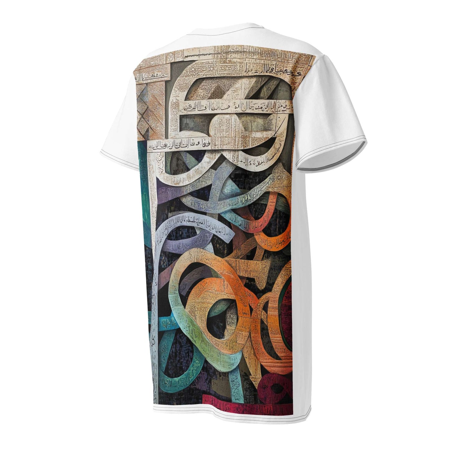 Cotton T-Shirt Dress — Dancing Horses, Ivory Editionmy art Allawimy art Allawi