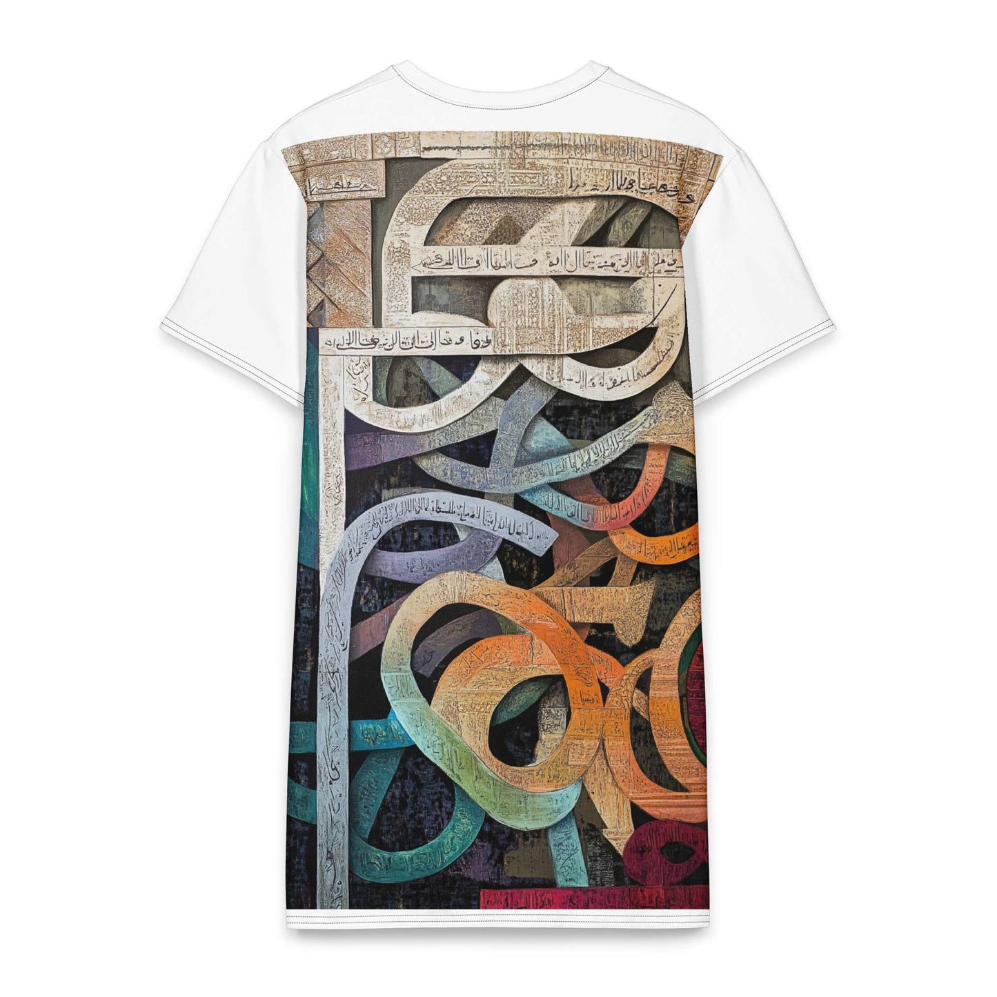 Cotton T-Shirt Dress — Dancing Horses, Ivory Editionmy art Allawimy art Allawi
