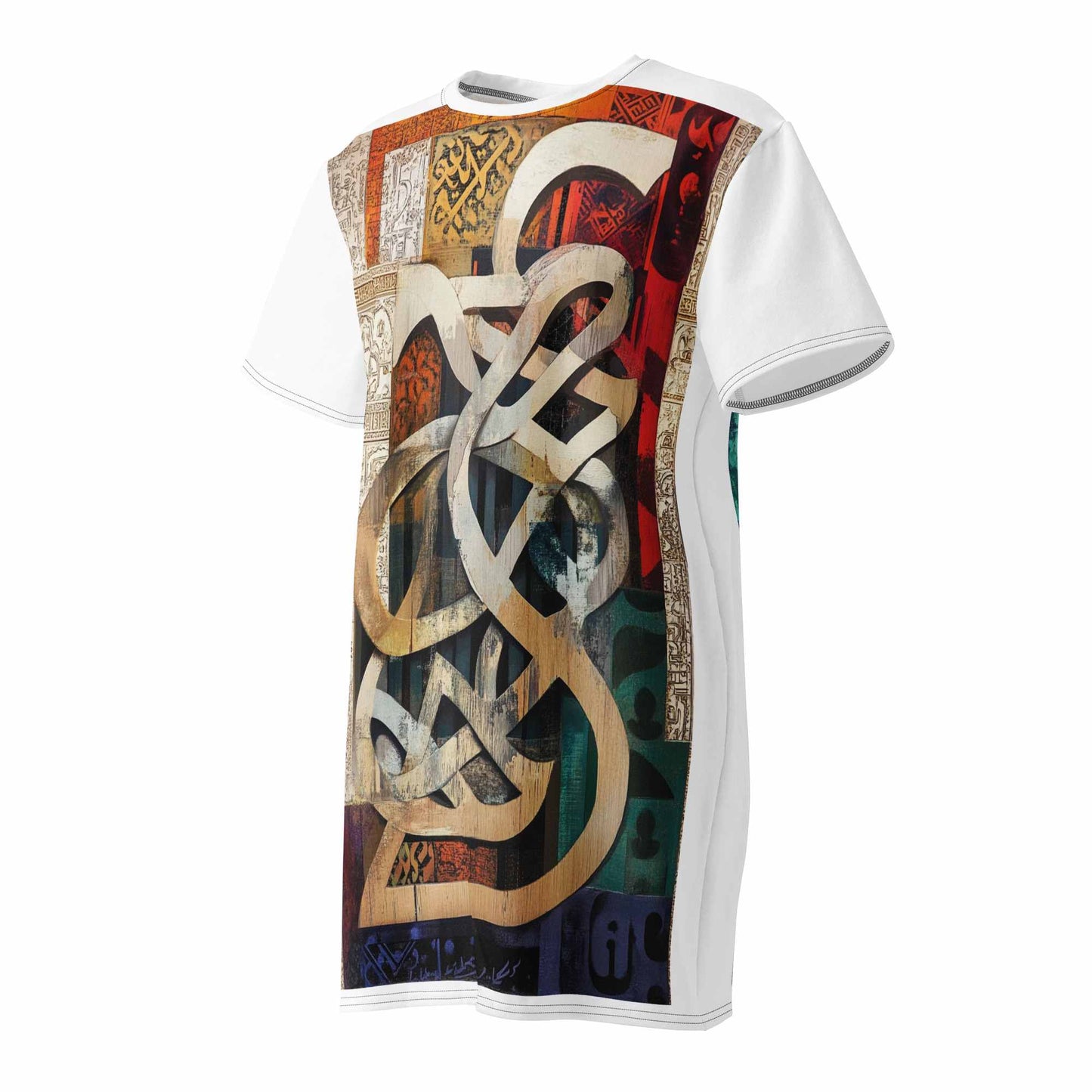 Cotton T-Shirt Dress — Dancing Horses, Ivory Editionmy art Allawimy art Allawi