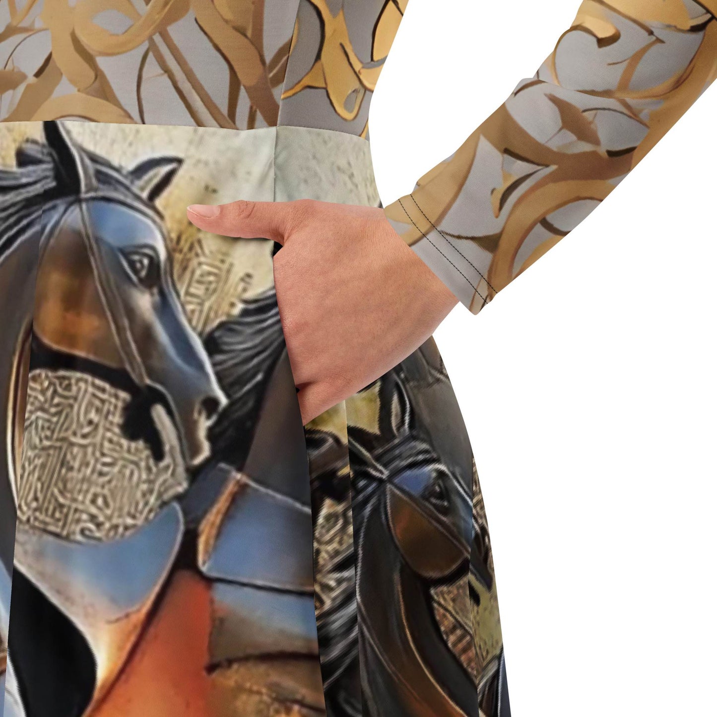 Long-Sleeve Midi Dress — Wearable Art by Ahmed Allawimy art Allawimy art Allawi