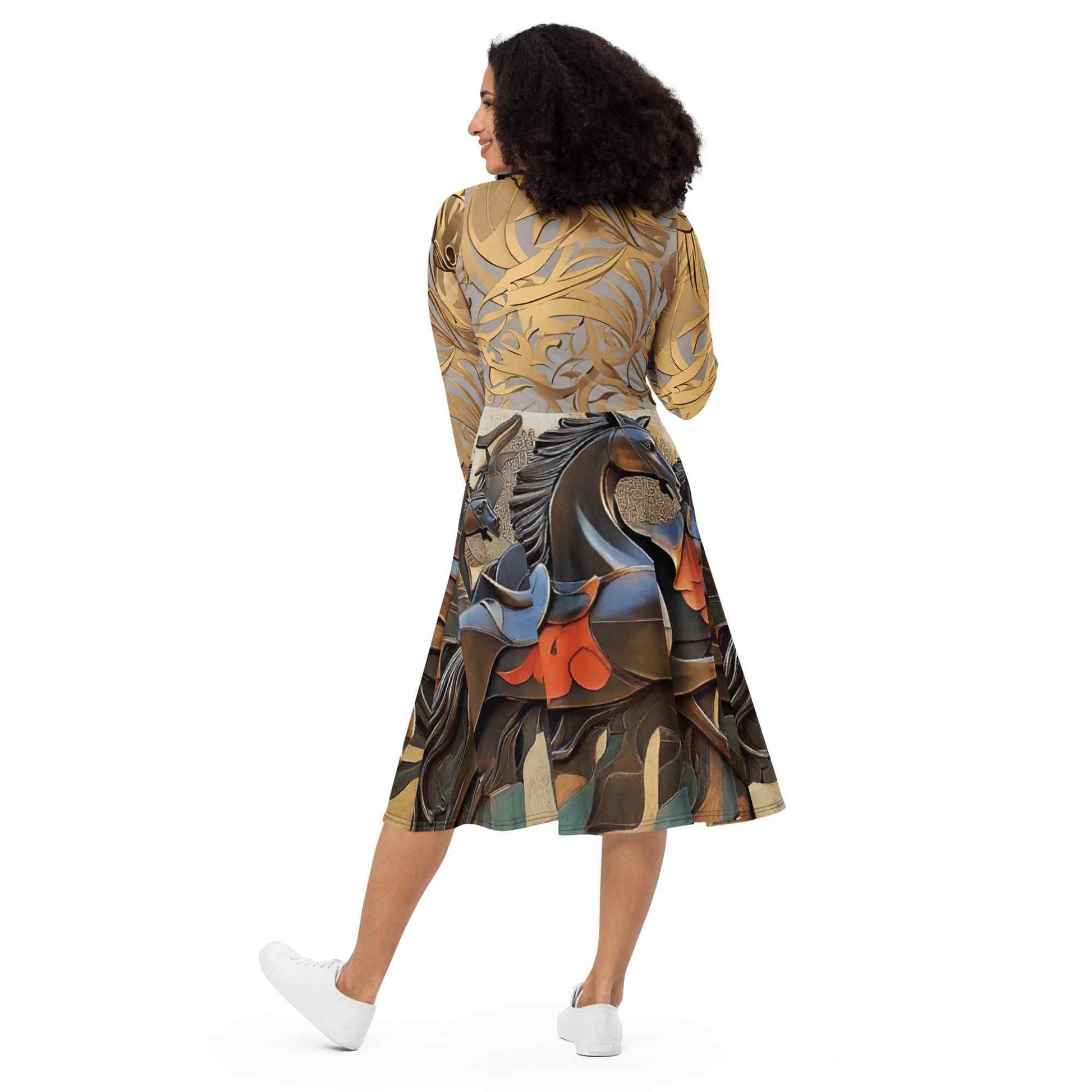 Long-Sleeve Midi Dress — Wearable Art by Ahmed Allawimy art Allawimy art Allawi