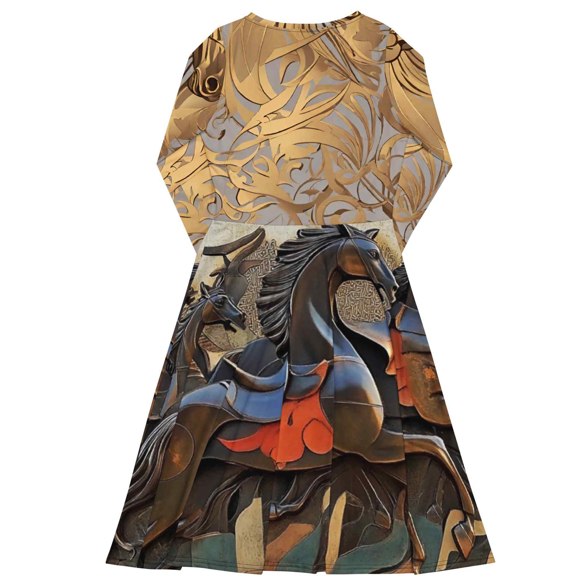 Long-Sleeve Midi Dress — Wearable Art by Ahmed Allawimy art Allawimy art Allawi