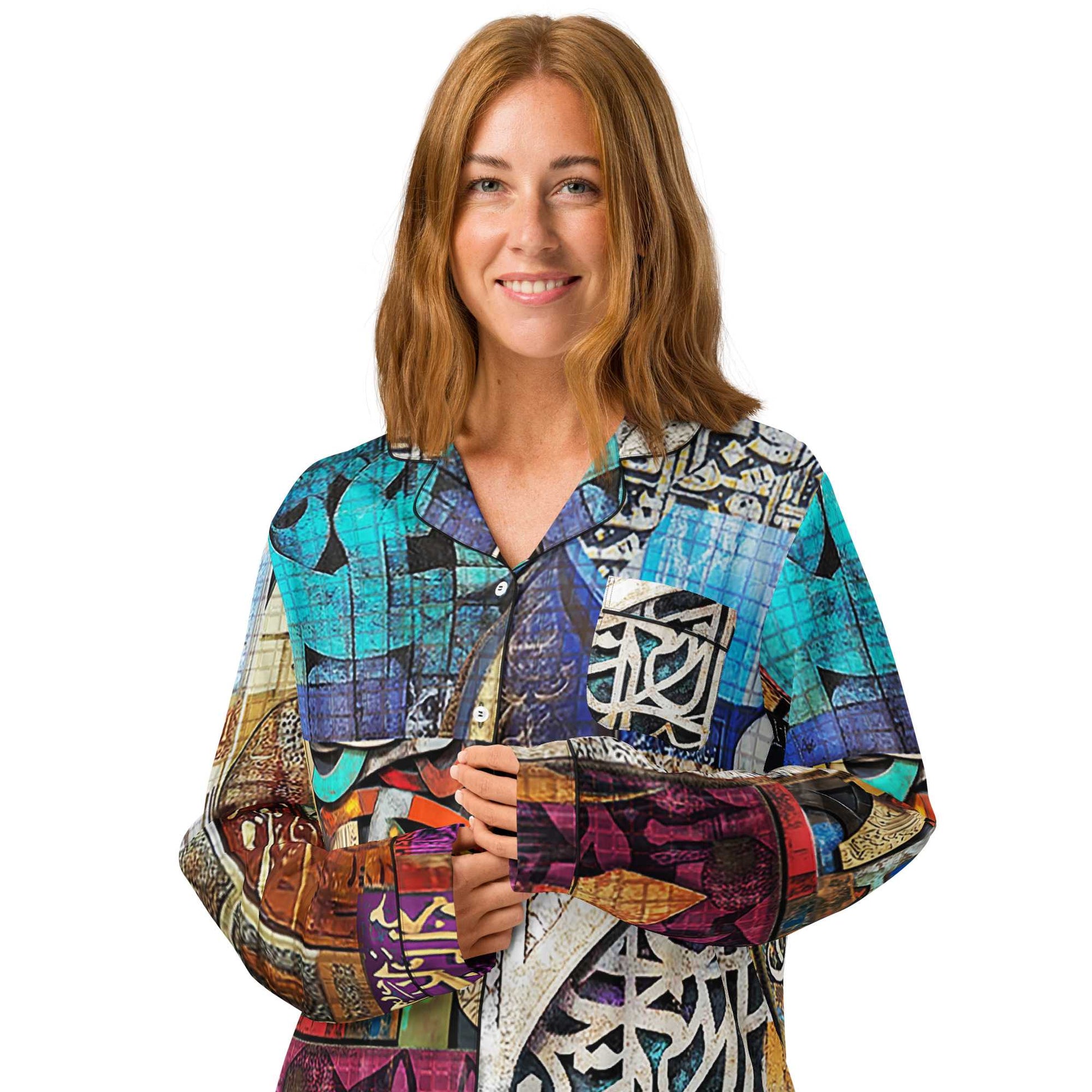 Luxury Art Pajama Top — Arabic Calligraphy Print | Wearable Art by Ahmed Allawimy art Allawimy art Allawi