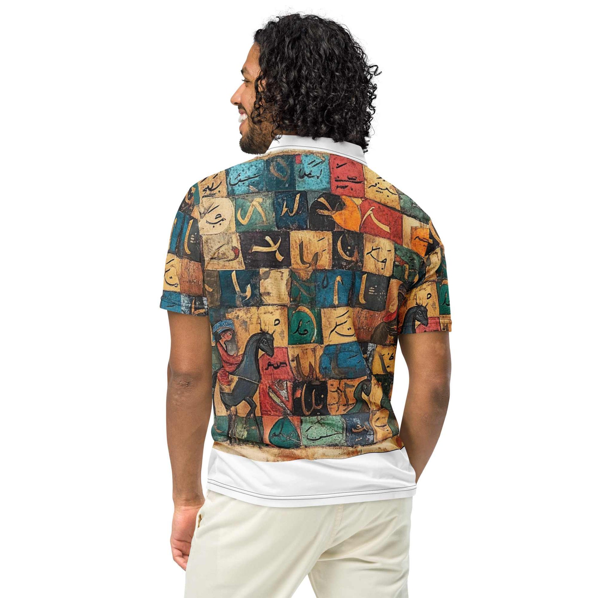 Men's Slim Fit Polo — Arabic Calligraphy Editionmy art Allawimy art Allawi