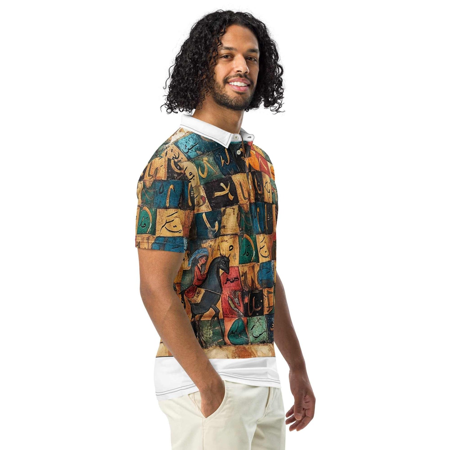 Men's Slim Fit Polo — Arabic Calligraphy Editionmy art Allawimy art Allawi