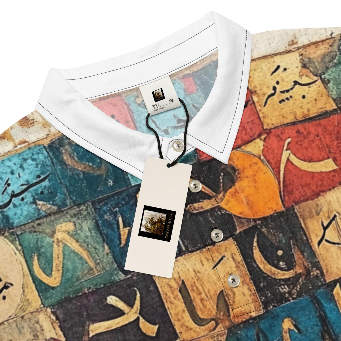 Men's Slim Fit Polo — Arabic Calligraphy Editionmy art Allawimy art Allawi