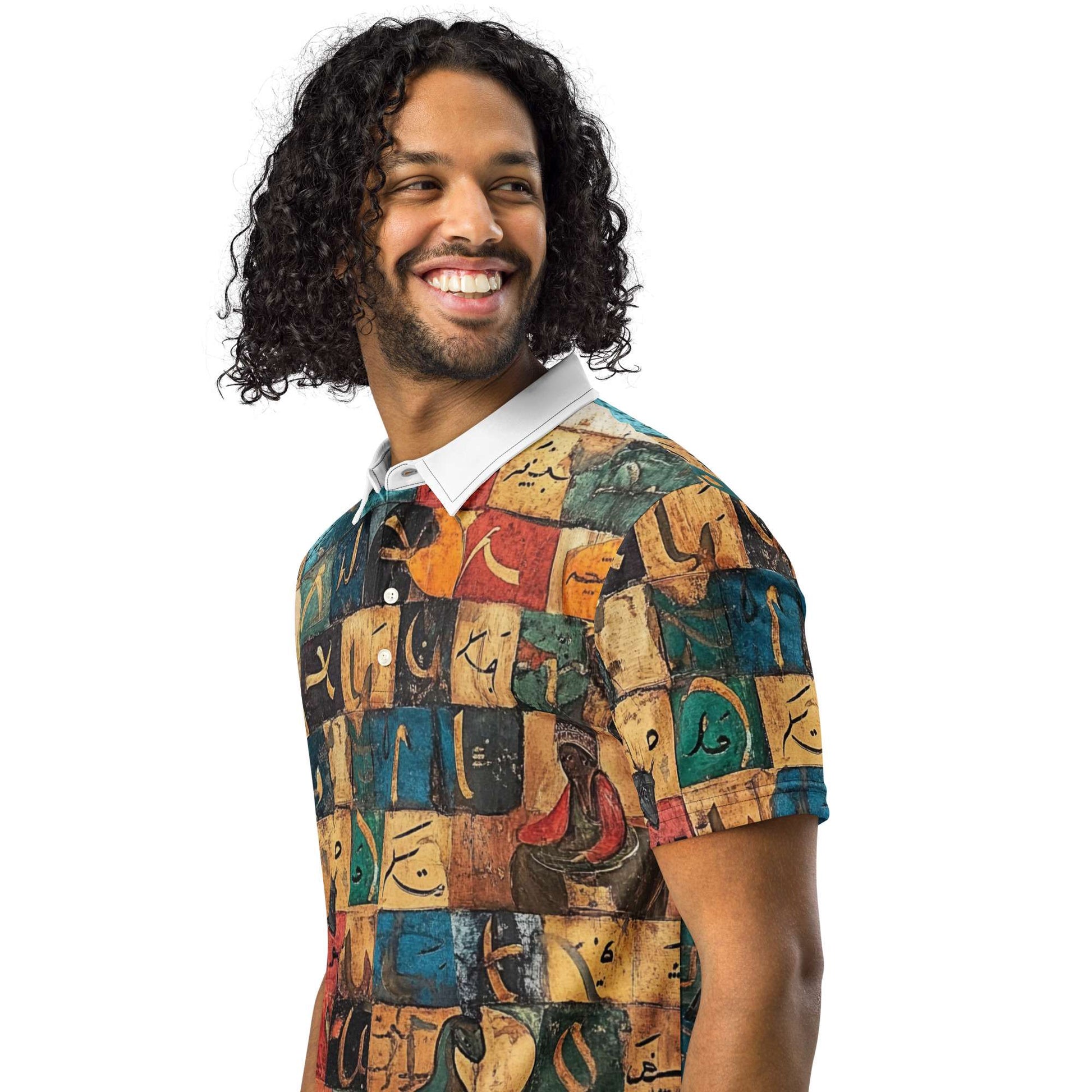 Men's Slim Fit Polo — Arabic Calligraphy Editionmy art Allawimy art Allawi