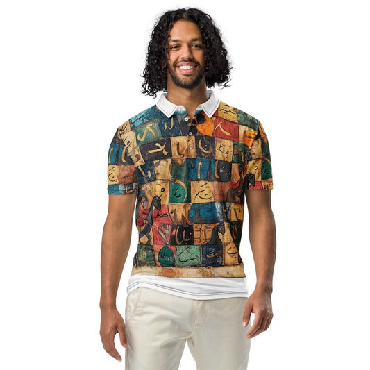 Men's Slim Fit Polo — Arabic Calligraphy Editionmy art Allawimy art Allawi