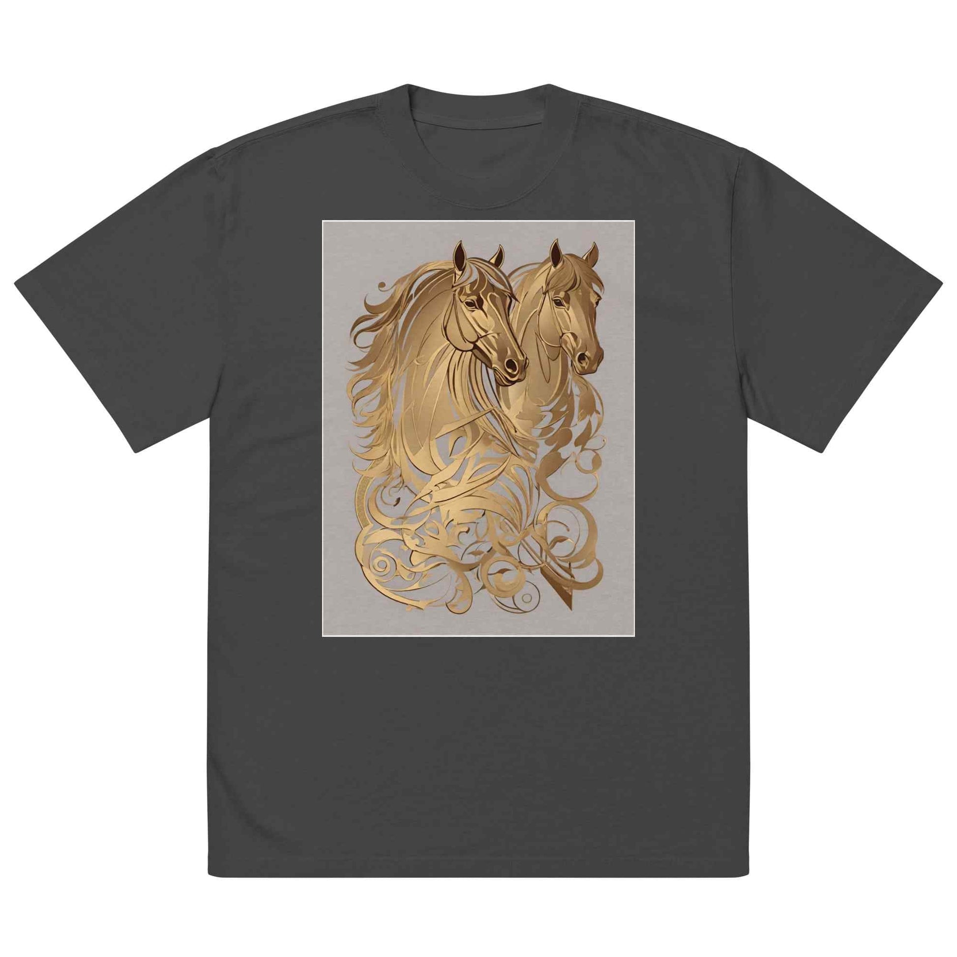 Oversized Faded T-Shirt — Dancing Horses, Classic Editionmy art Allawimy art Allawi