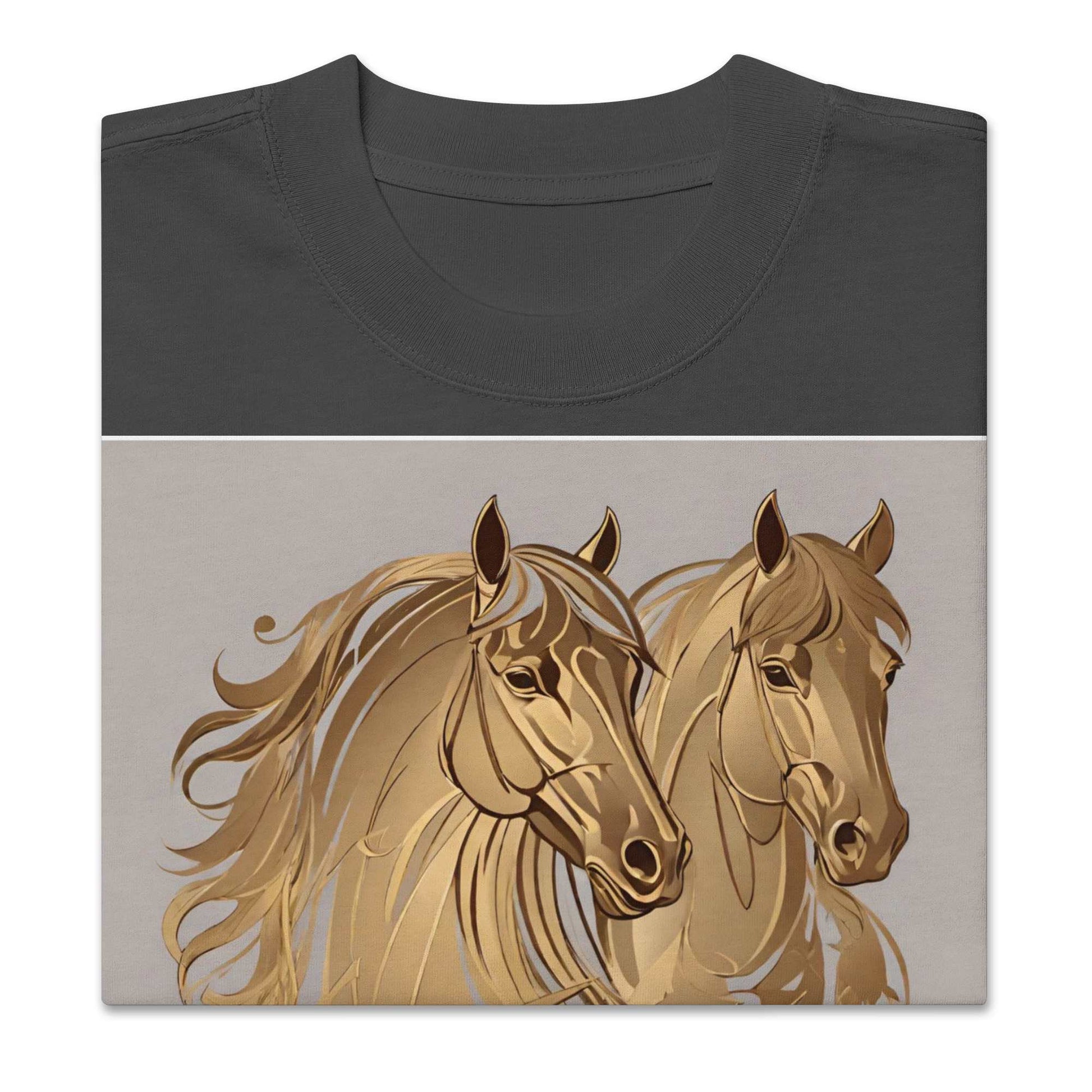 Oversized Faded T-Shirt — Dancing Horses, Classic Editionmy art Allawimy art Allawi