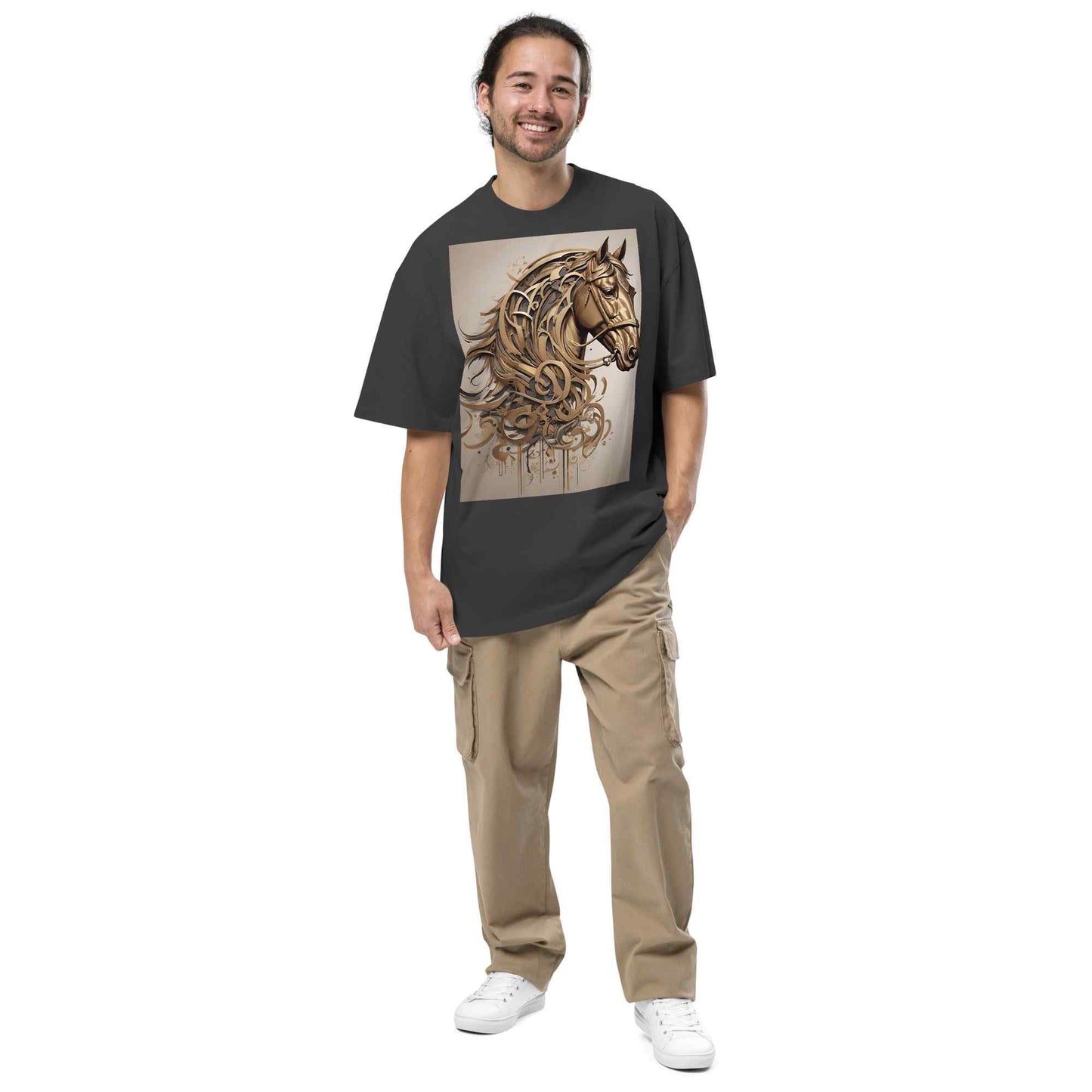 Oversized Faded T-Shirt — Dancing Horses, Signature Editionmy art Allawimy art Allawi