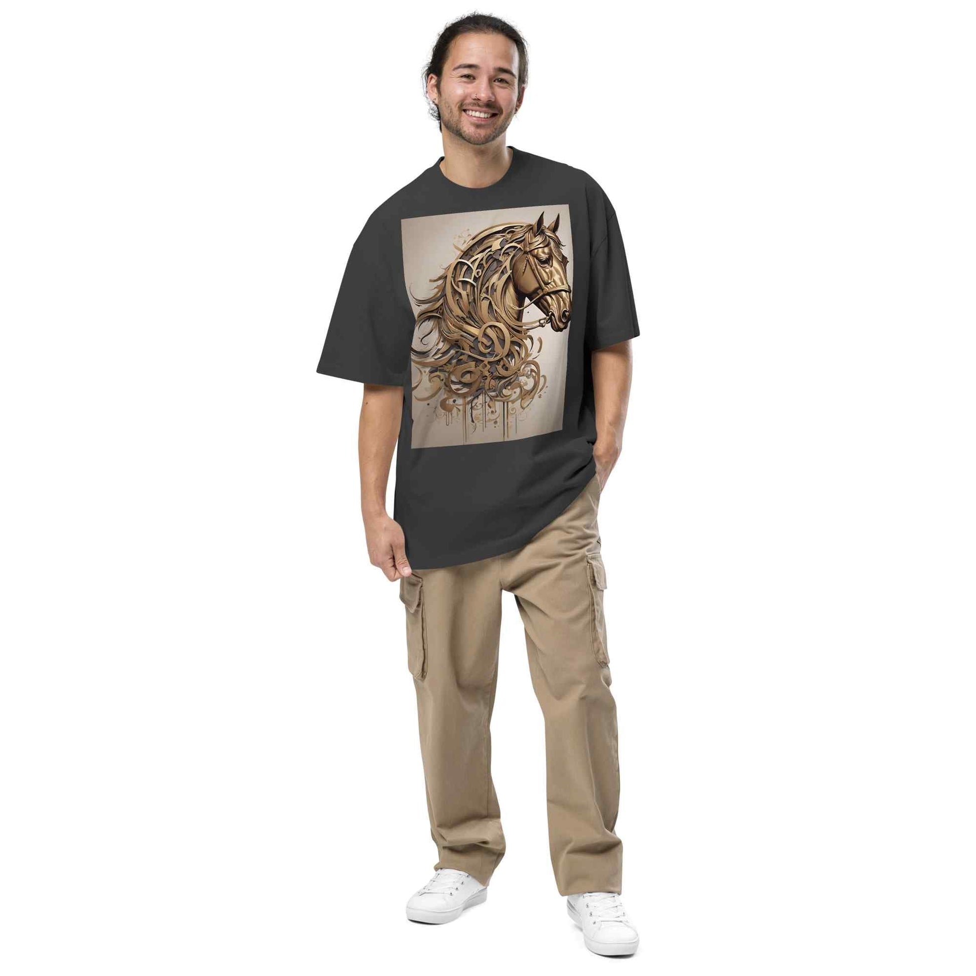 Oversized Faded T-Shirt — Dancing Horses, Signature Editionmy art Allawimy art Allawi