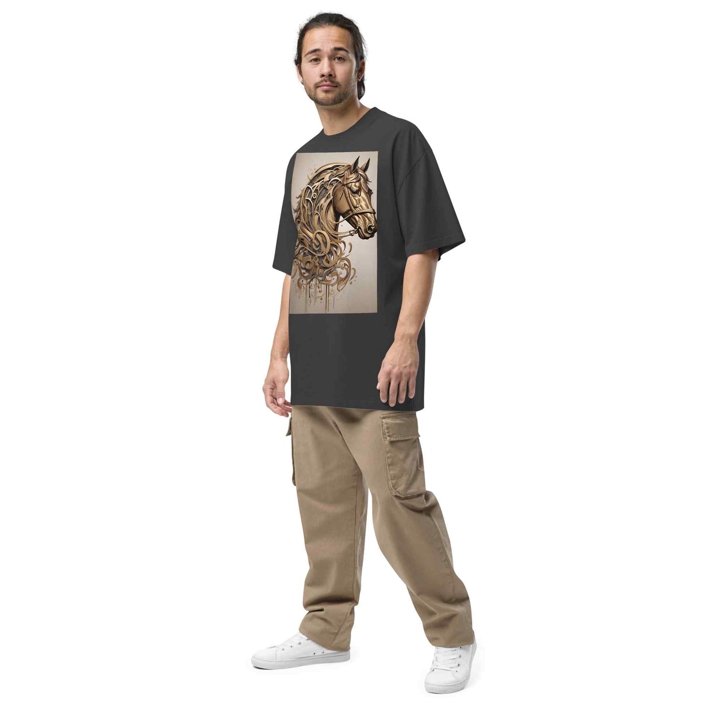 Oversized Faded T-Shirt — Dancing Horses, Signature Editionmy art Allawimy art Allawi