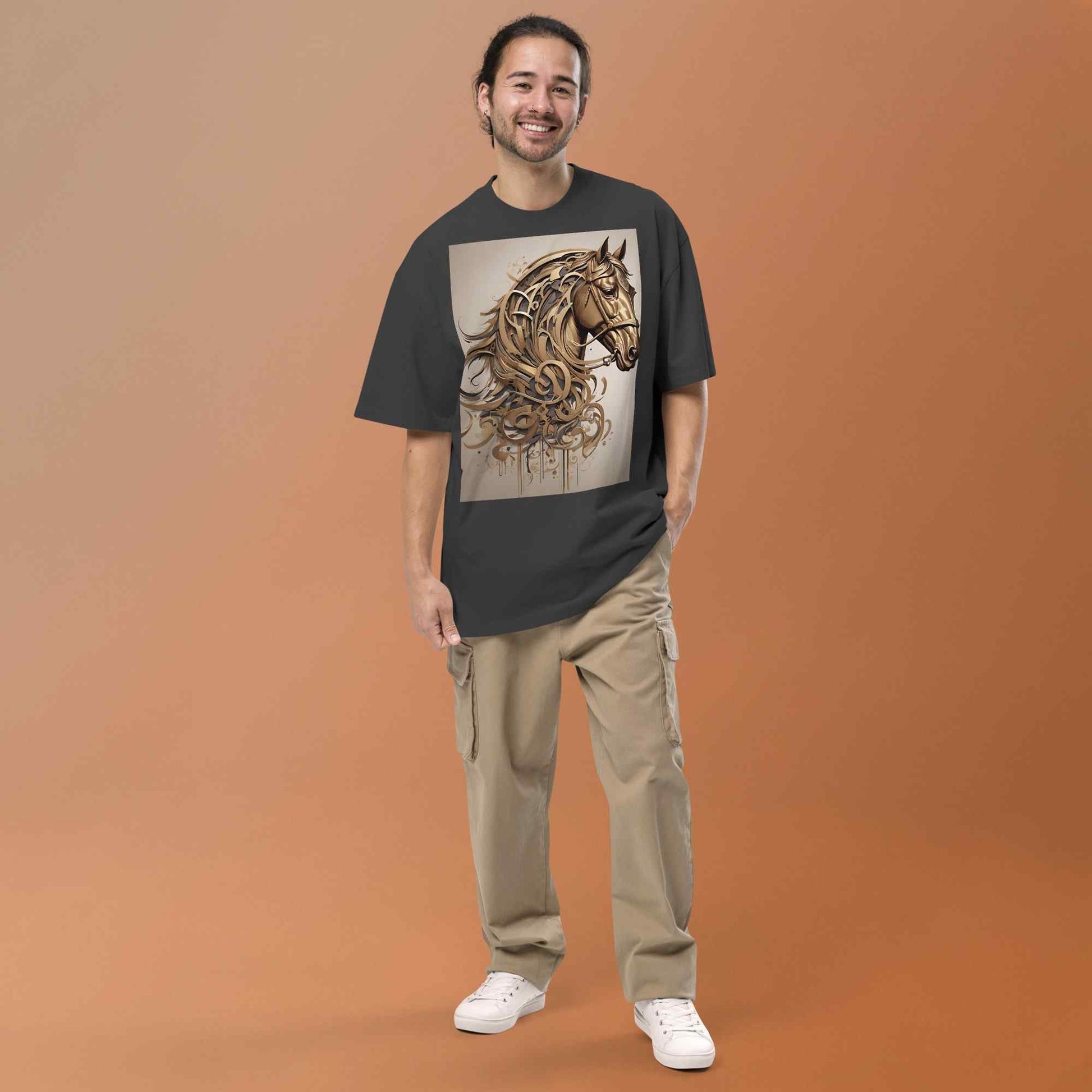 Oversized Faded T-Shirt — Dancing Horses, Signature Editionmy art Allawimy art Allawi