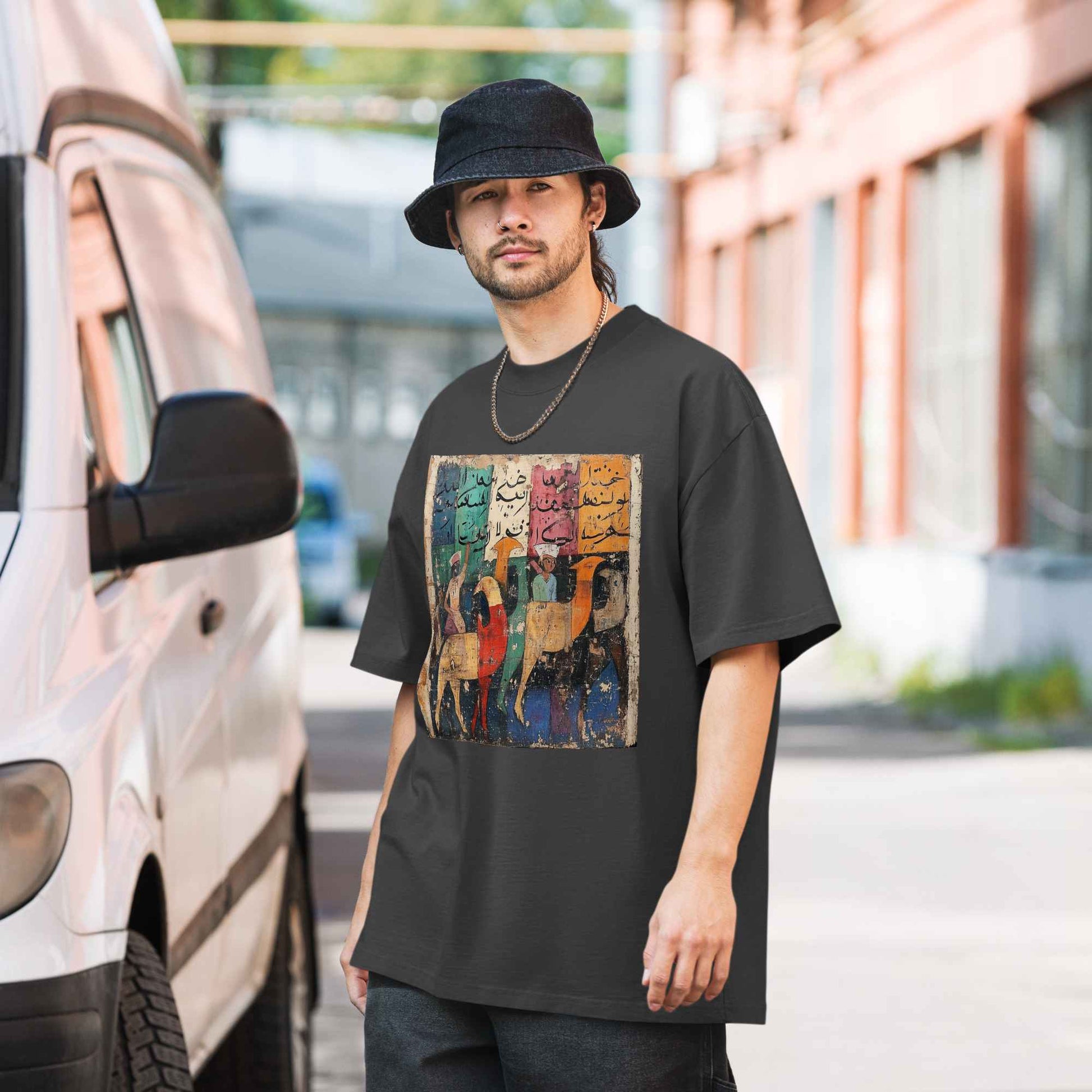 Oversized Faded T-Shirt — Dancing Horses, Studio Editionmy art Allawimy art Allawi