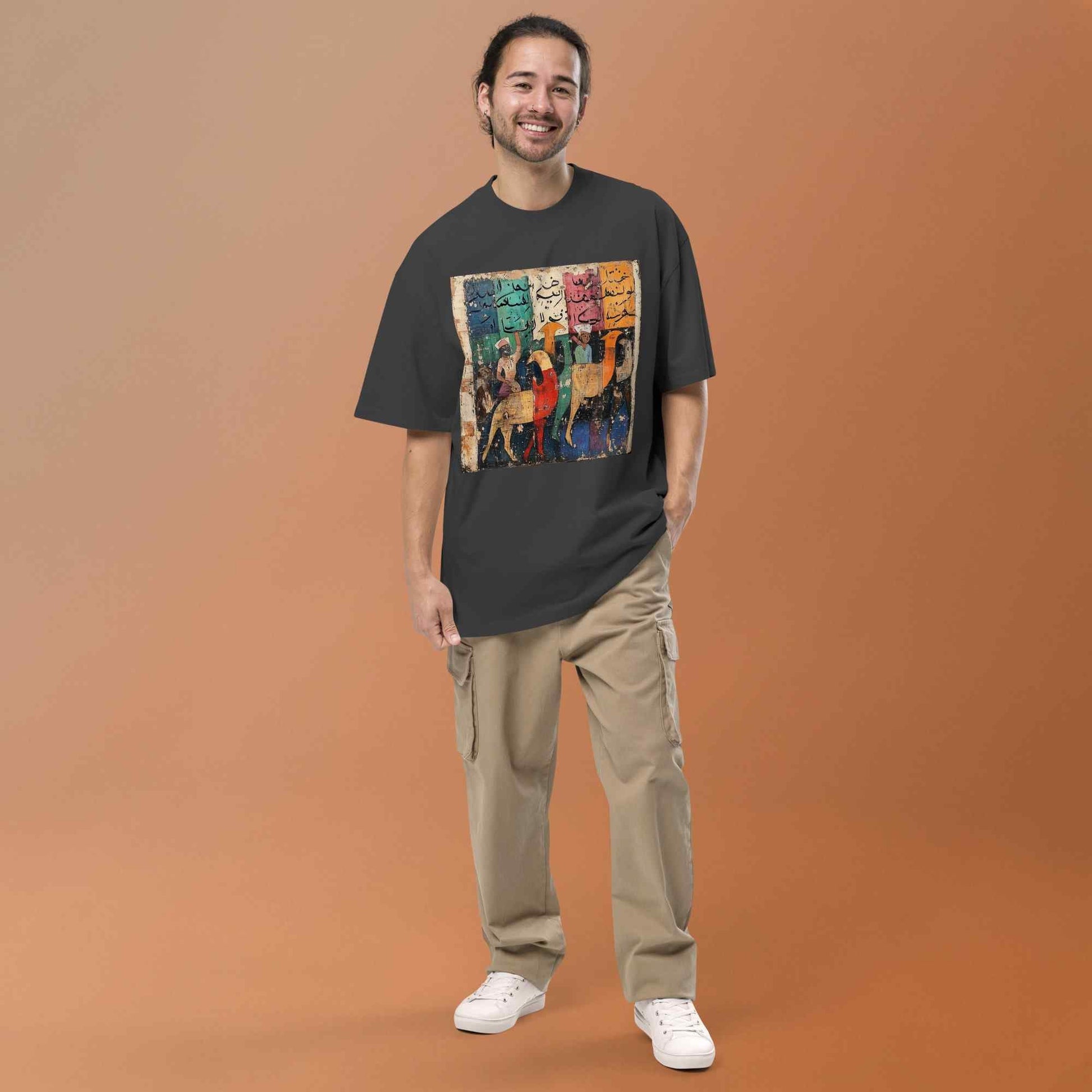 Oversized Faded T-Shirt — Dancing Horses, Studio Editionmy art Allawimy art Allawi