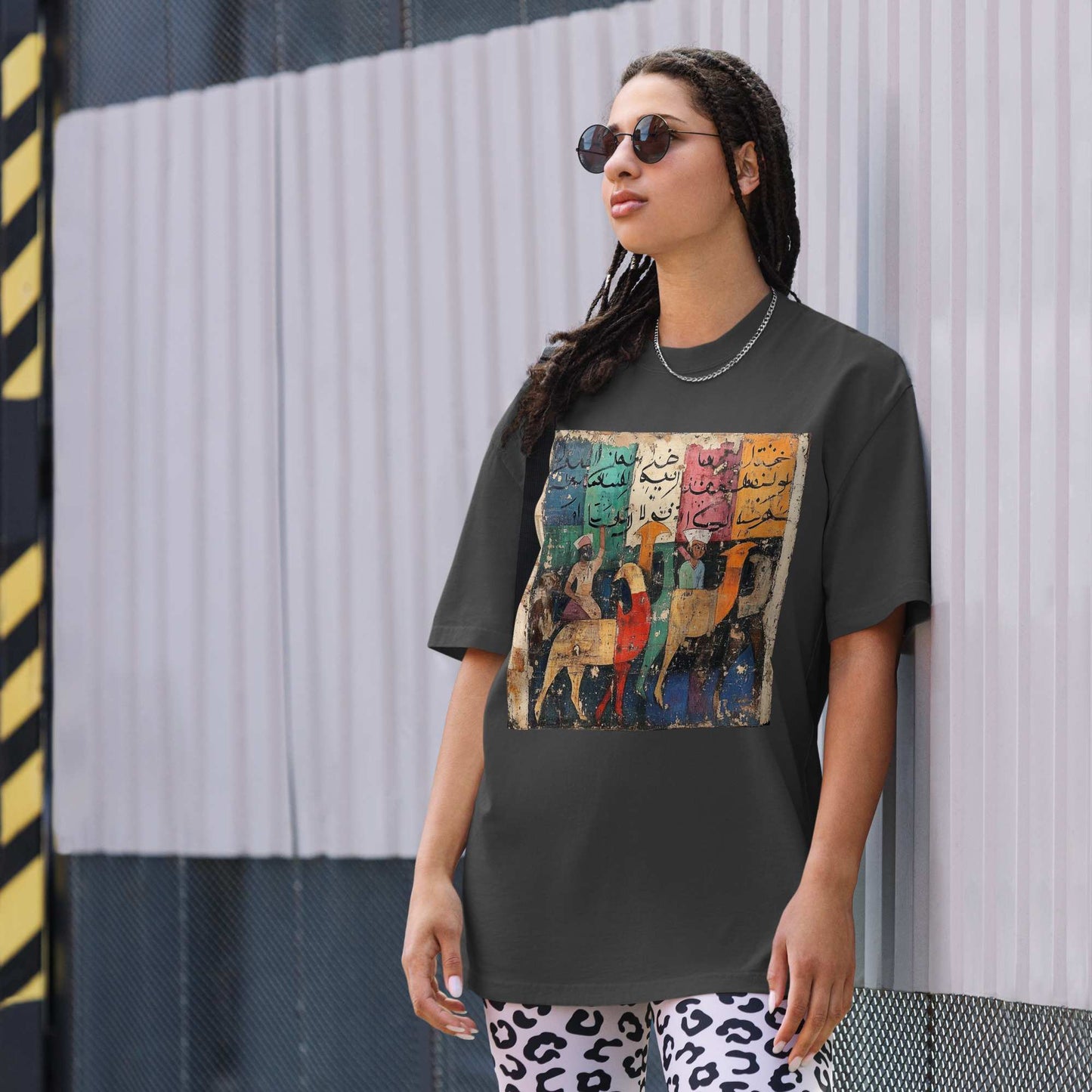 Oversized Faded T-Shirt — Dancing Horses, Studio Editionmy art Allawimy art Allawi