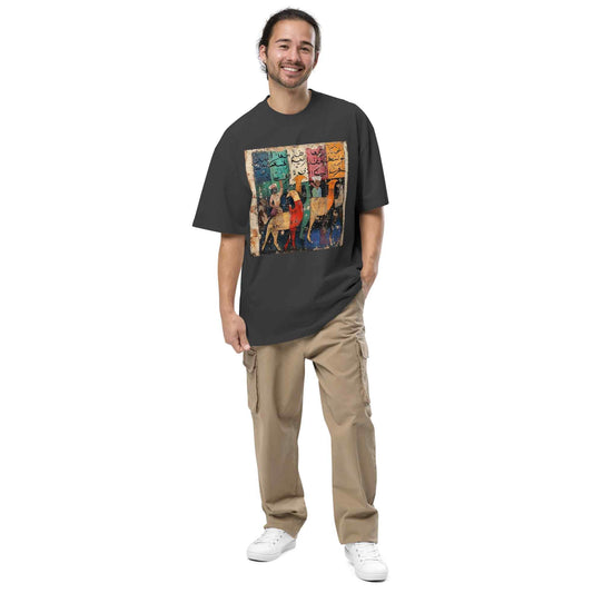Oversized Faded T-Shirt — Dancing Horses, Studio Editionmy art Allawimy art Allawi