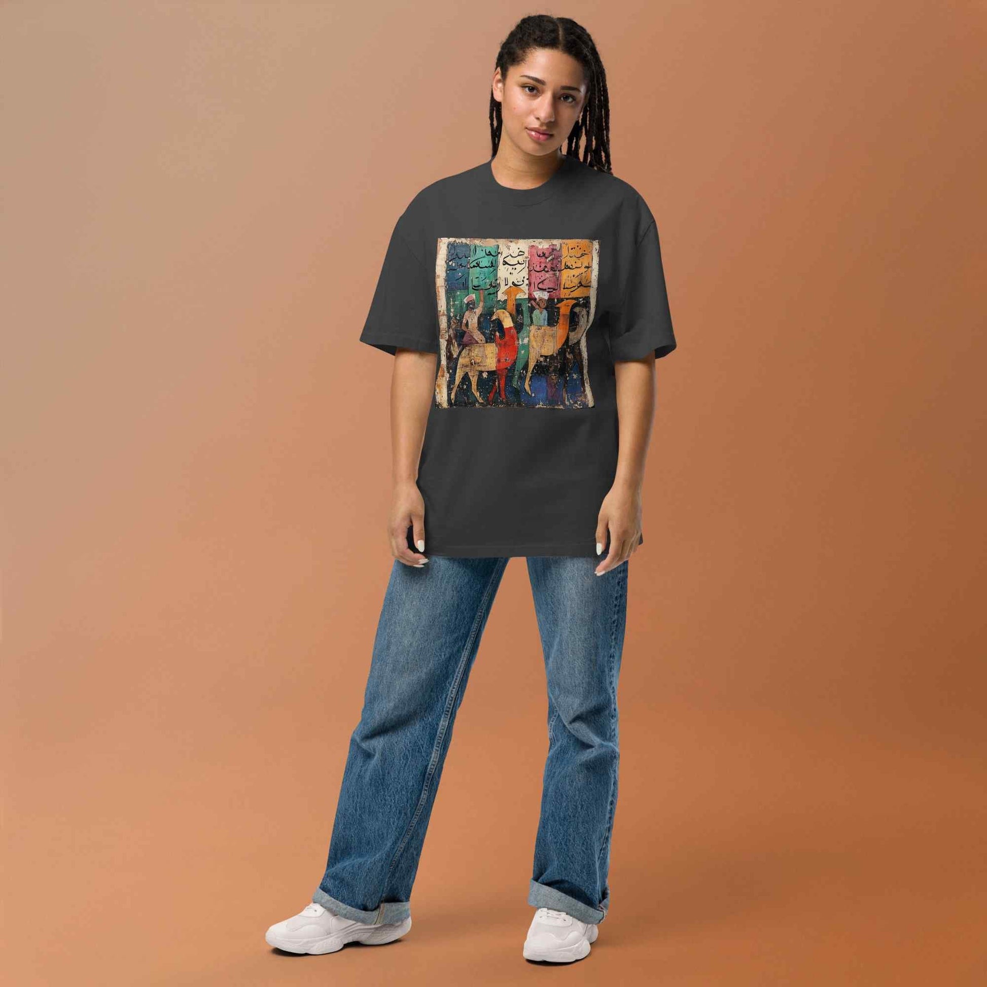 Oversized Faded T-Shirt — Dancing Horses, Studio Editionmy art Allawimy art Allawi