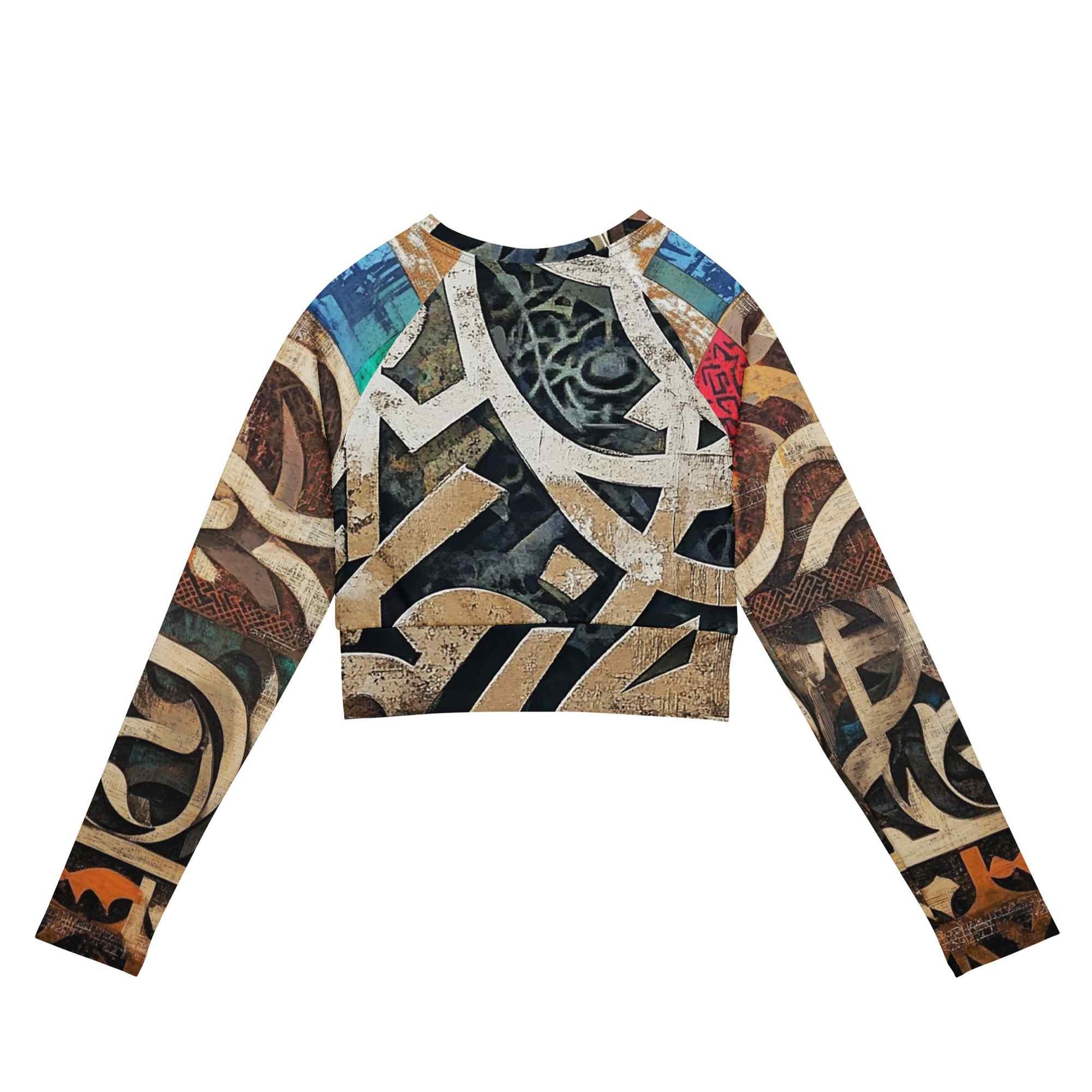 Recycled Long-Sleeve Crop Top — Wearable Art by Ahmed Allawimy art Allawimy art Allawi