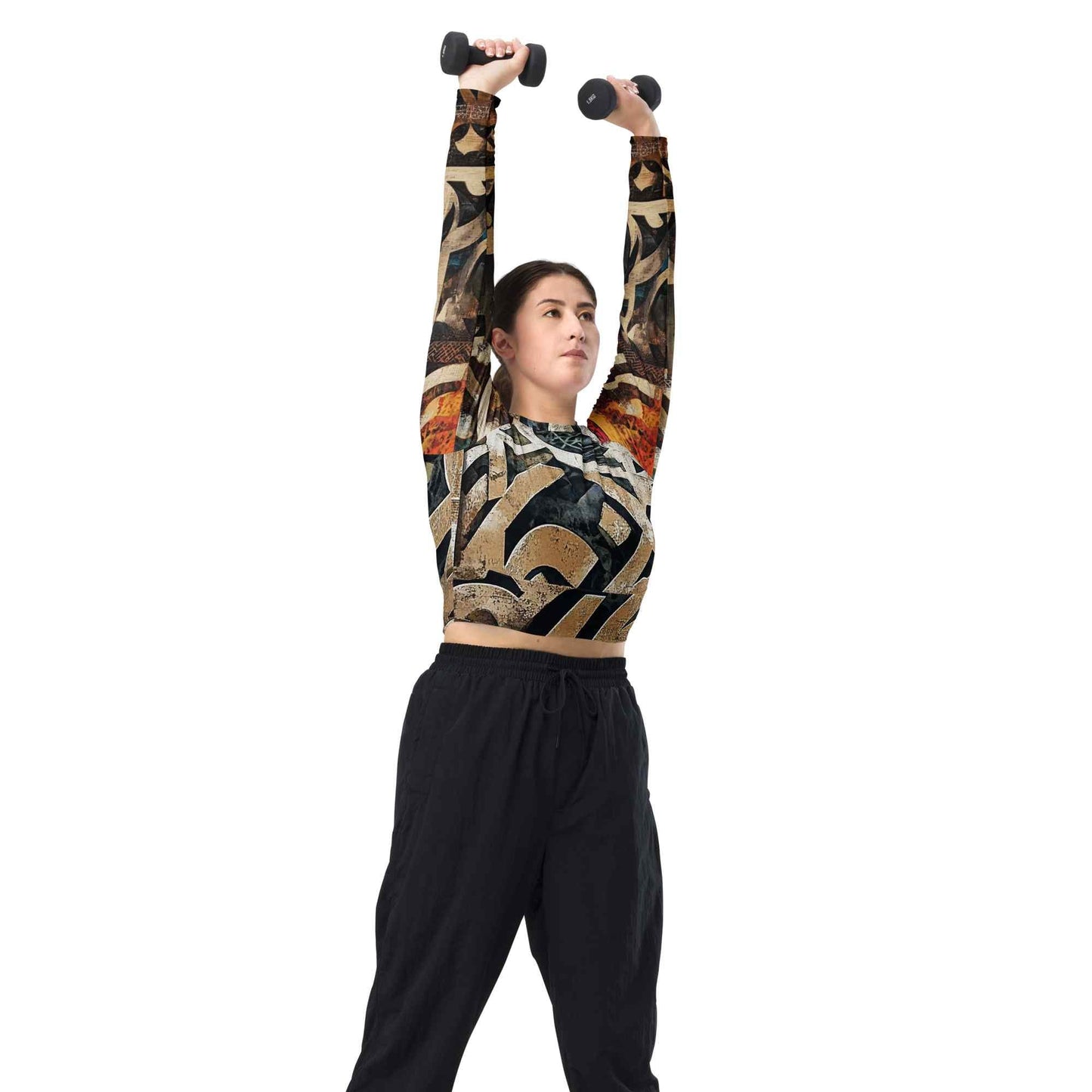 Recycled Long-Sleeve Crop Top — Wearable Art by Ahmed Allawimy art Allawimy art Allawi
